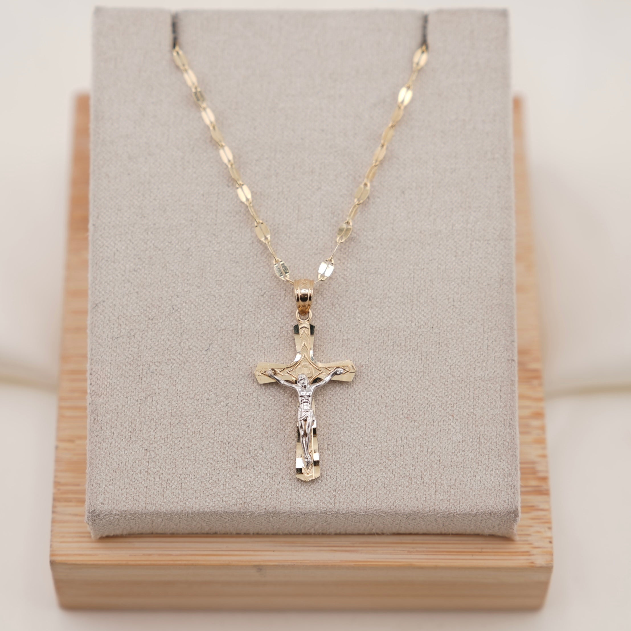 14k Gold Cross Chain Set