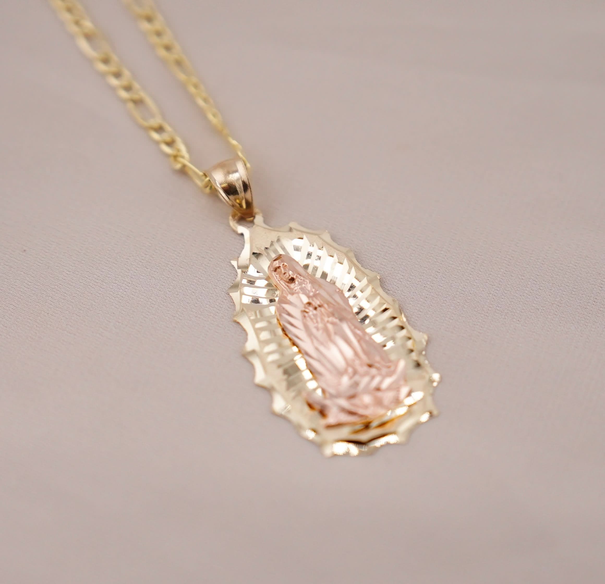 14k Gold Medium Virgencita Chain Set