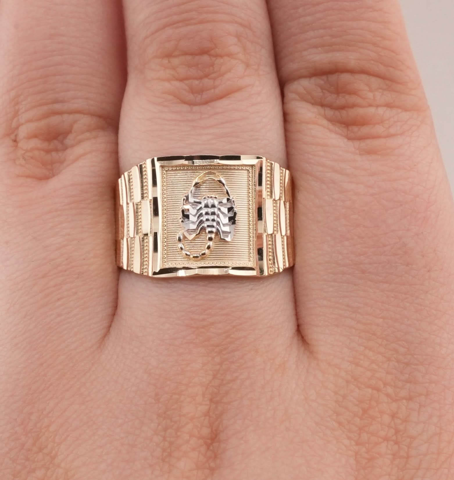 14K Gold Scorpion Men's Ring