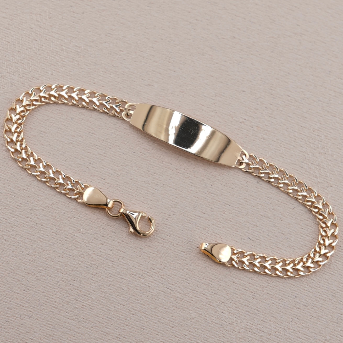 14k Gold Baby Petatillo ID Bracelet 4mm