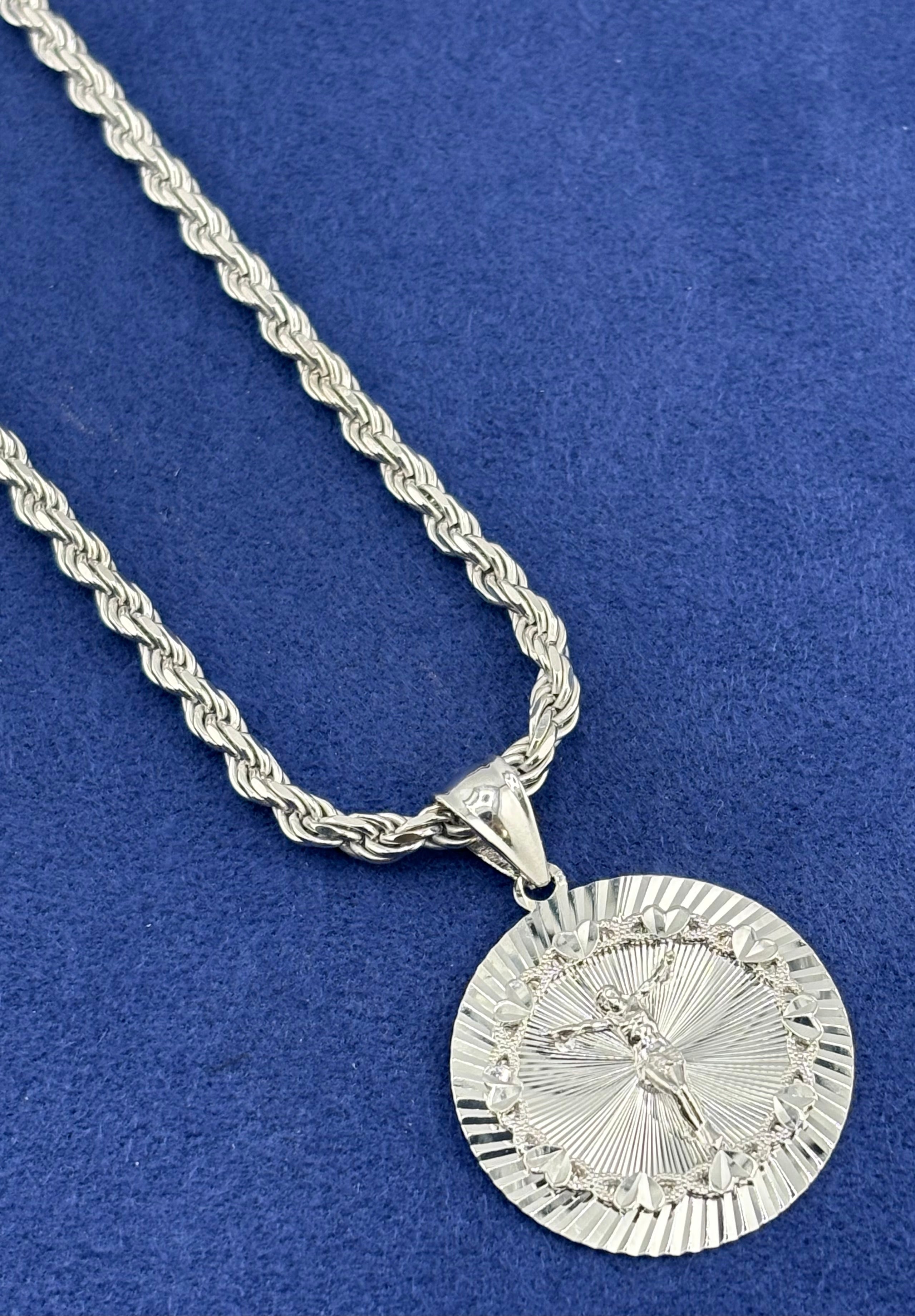 Silver 925 Jesus Chain Set