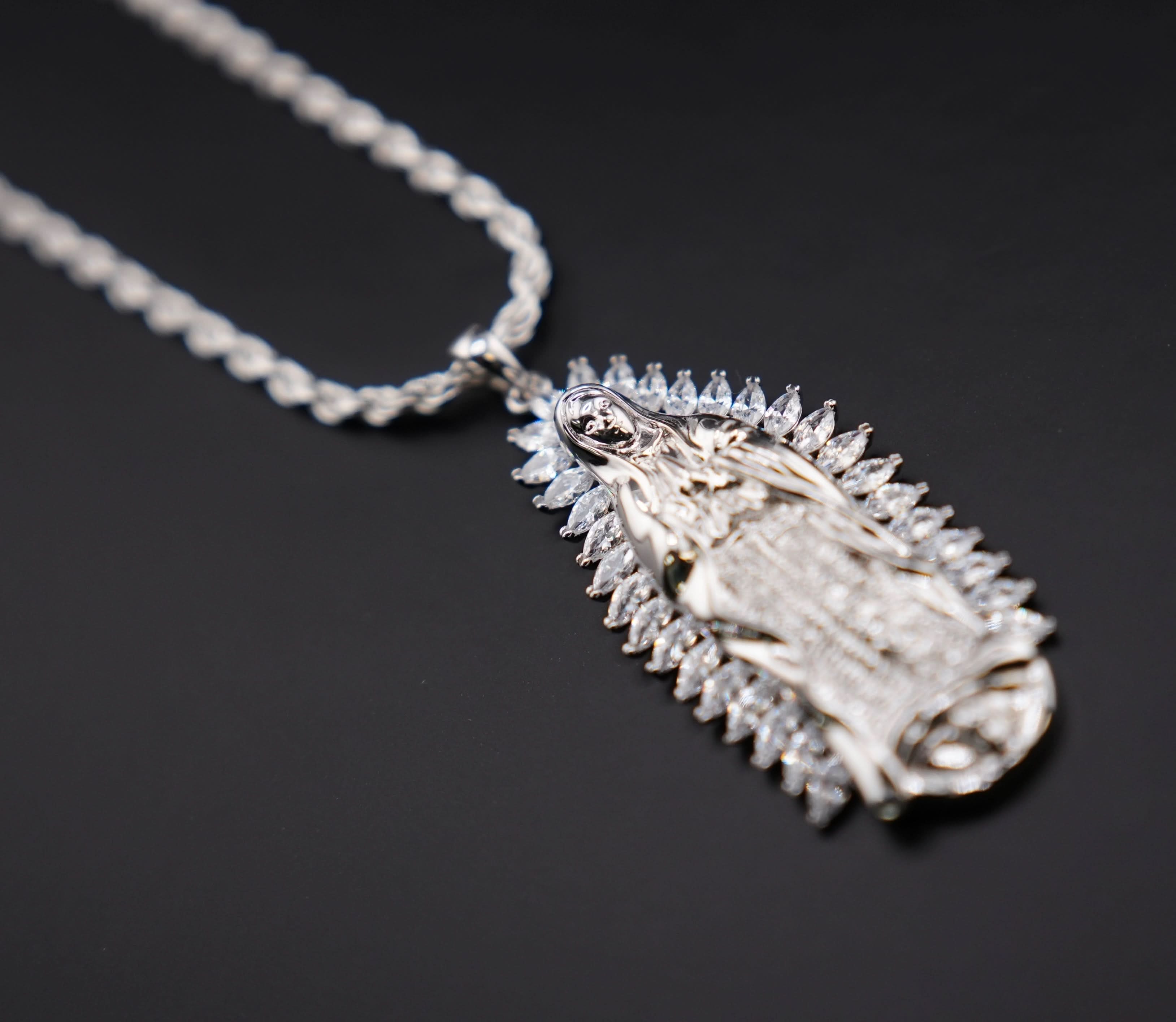 Silver 925 Virgencita Pendant or Chain Set