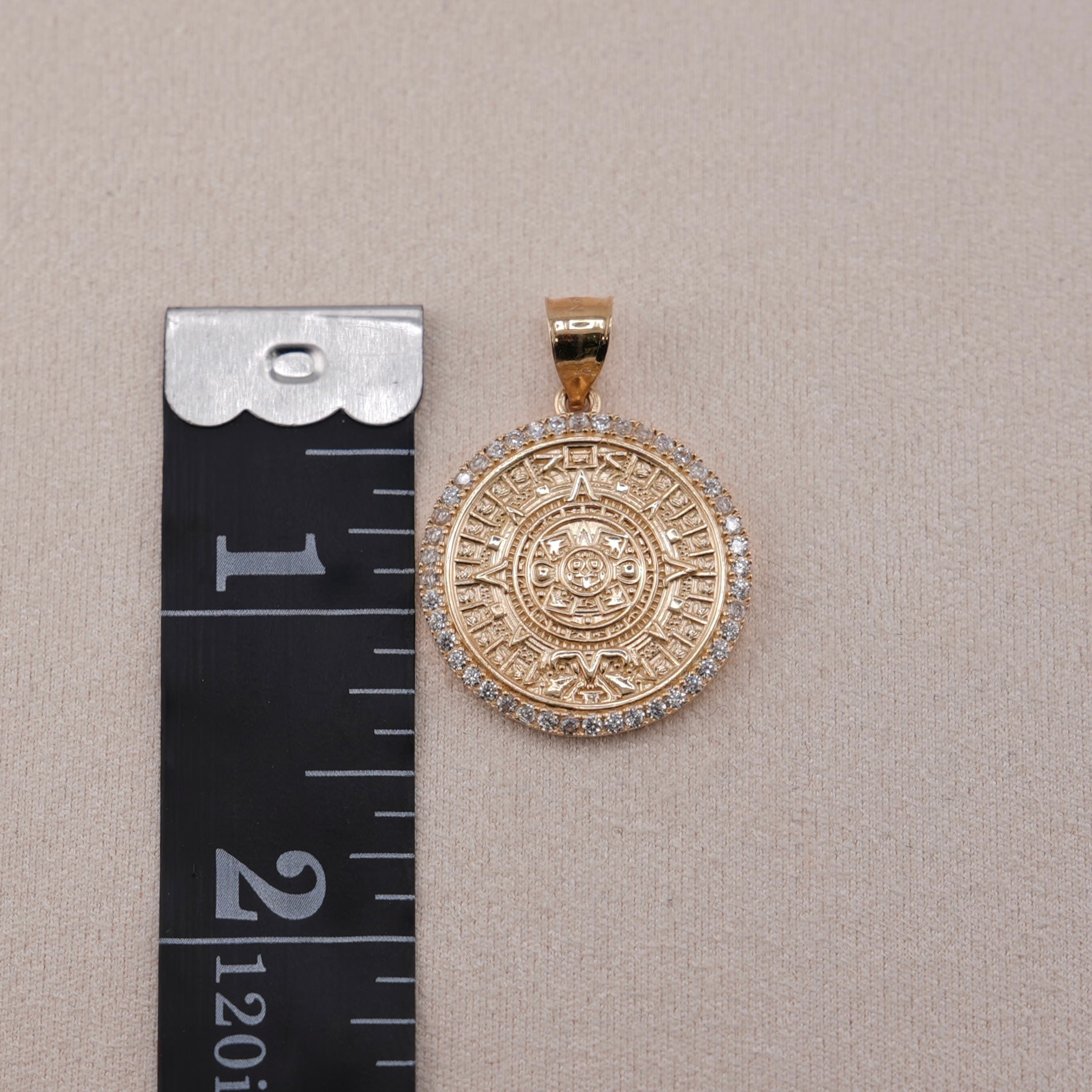 14k Gold Aztec Pendant