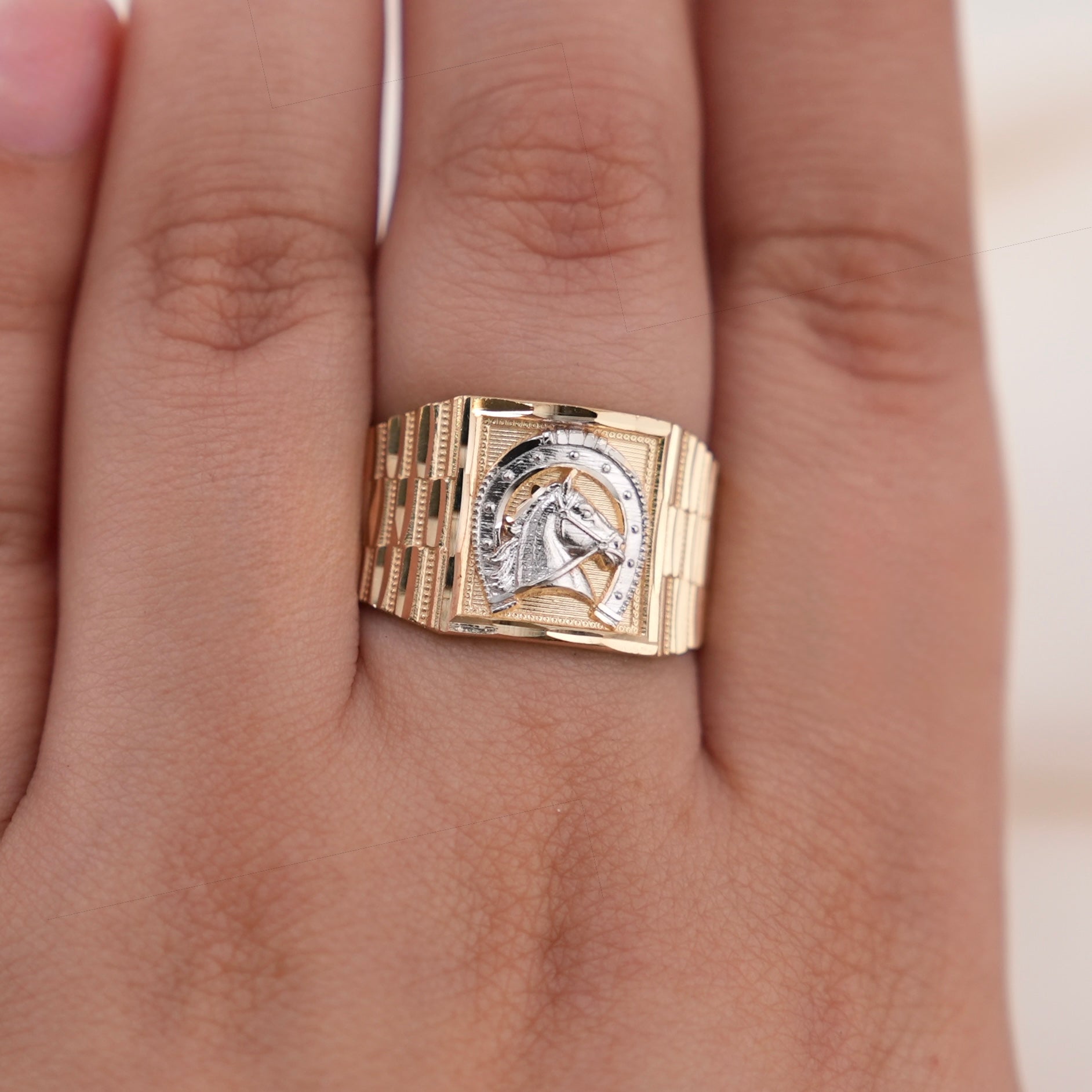 14K Gold Horseshoe Ring