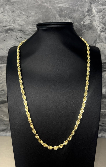 14k Gold Hollow Rope Chain 6mm