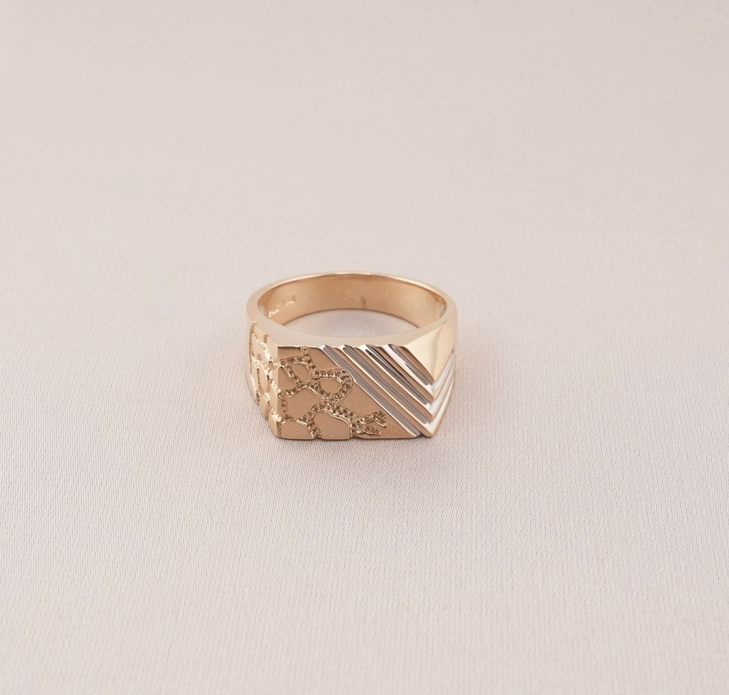14K Gold Nugget Men's Ring