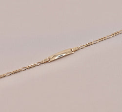 14K Gold Solid Figaro Baby ID Bracelet