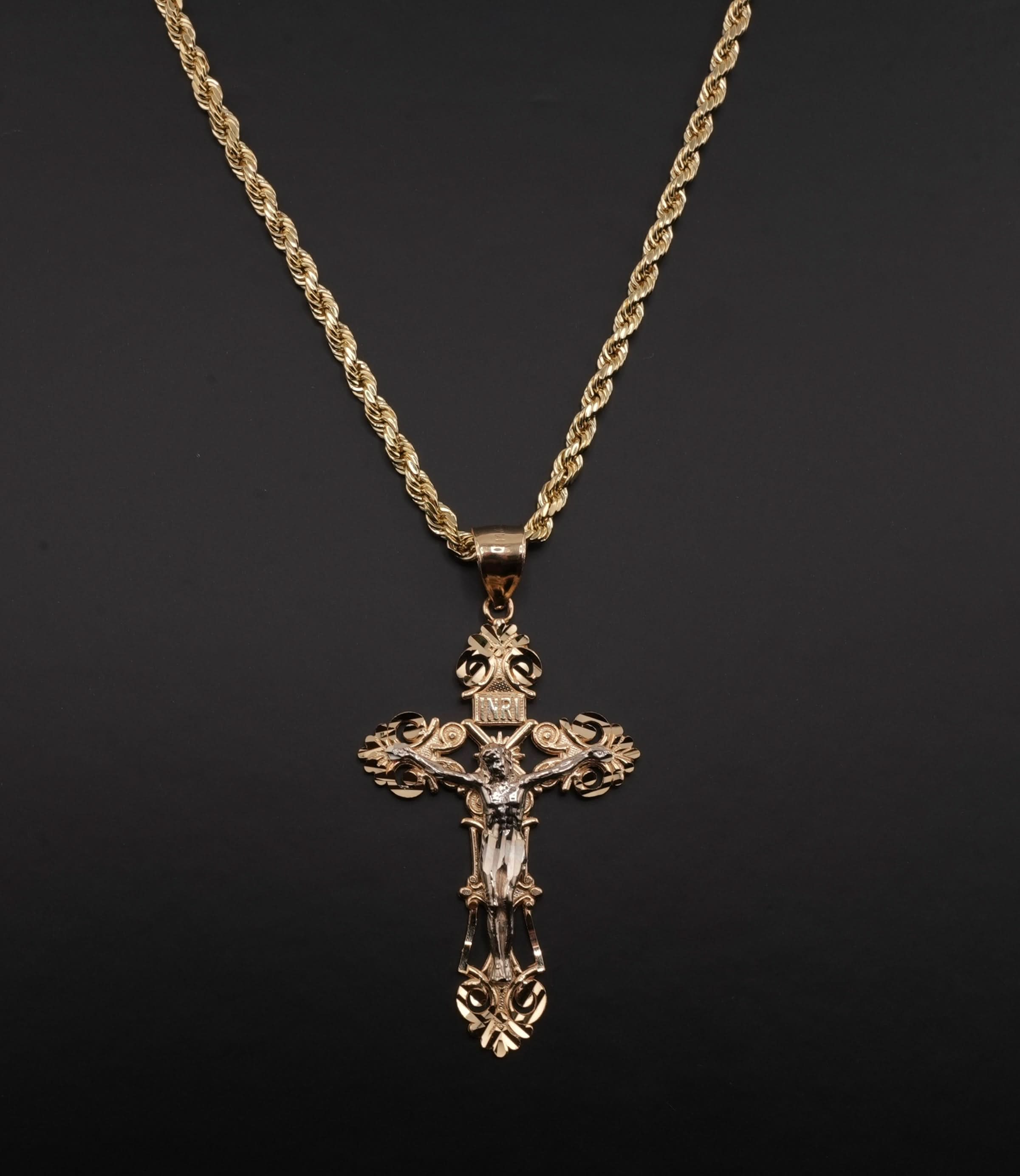 14K Gold Cross Chain Set