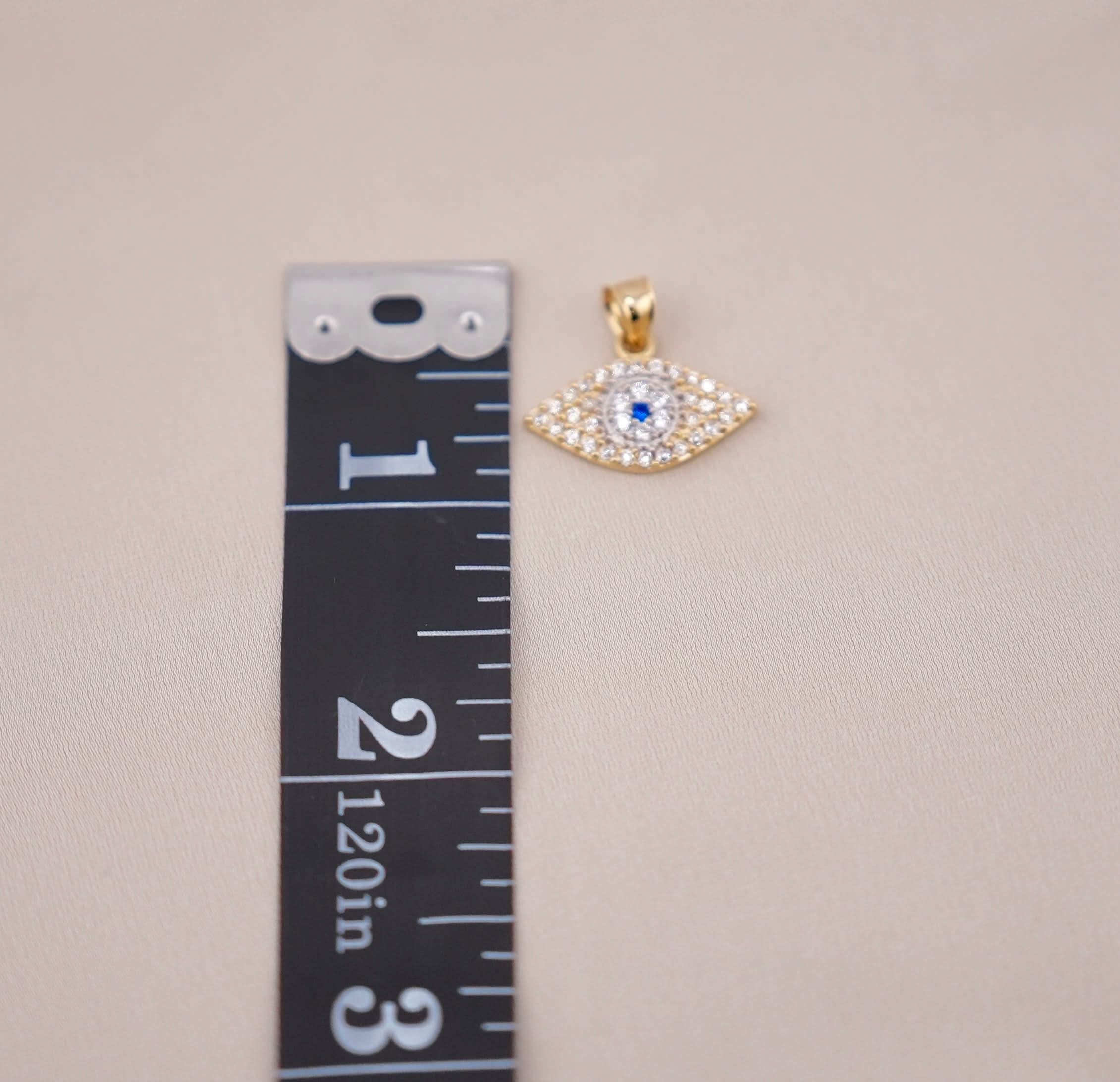 14k Gold Evil Eye Chain Set . 014