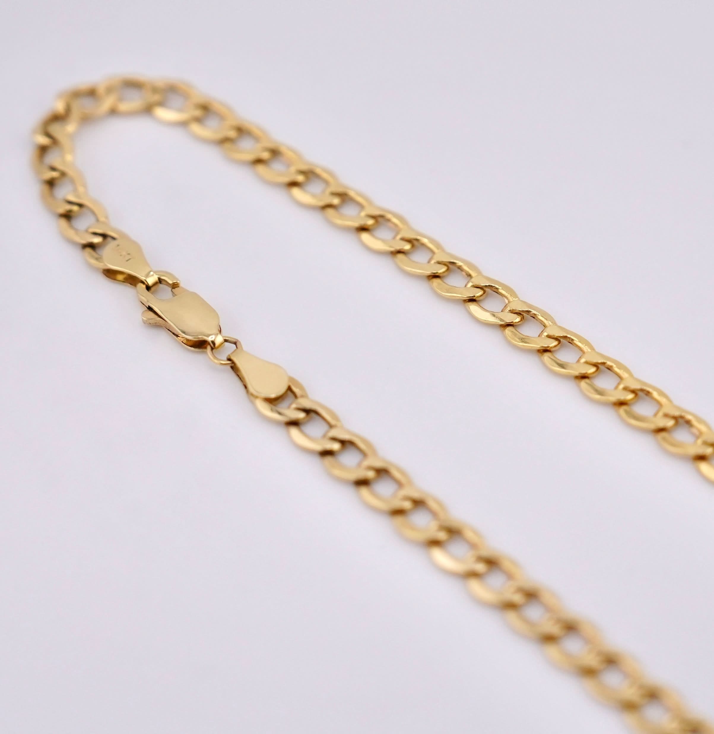 14k Gold Hollow Curb Chain 5mm