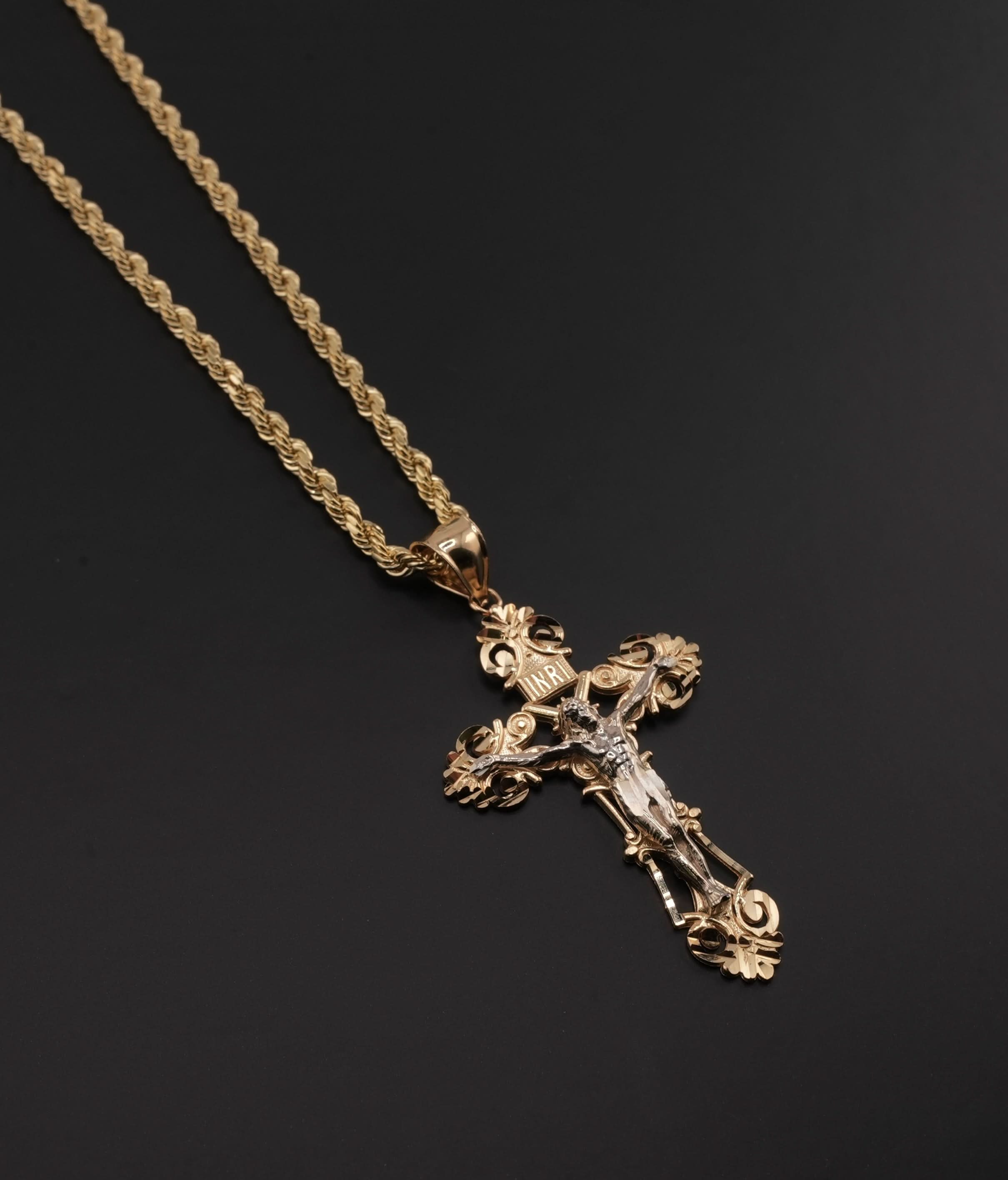 14K Gold Cross Chain Set