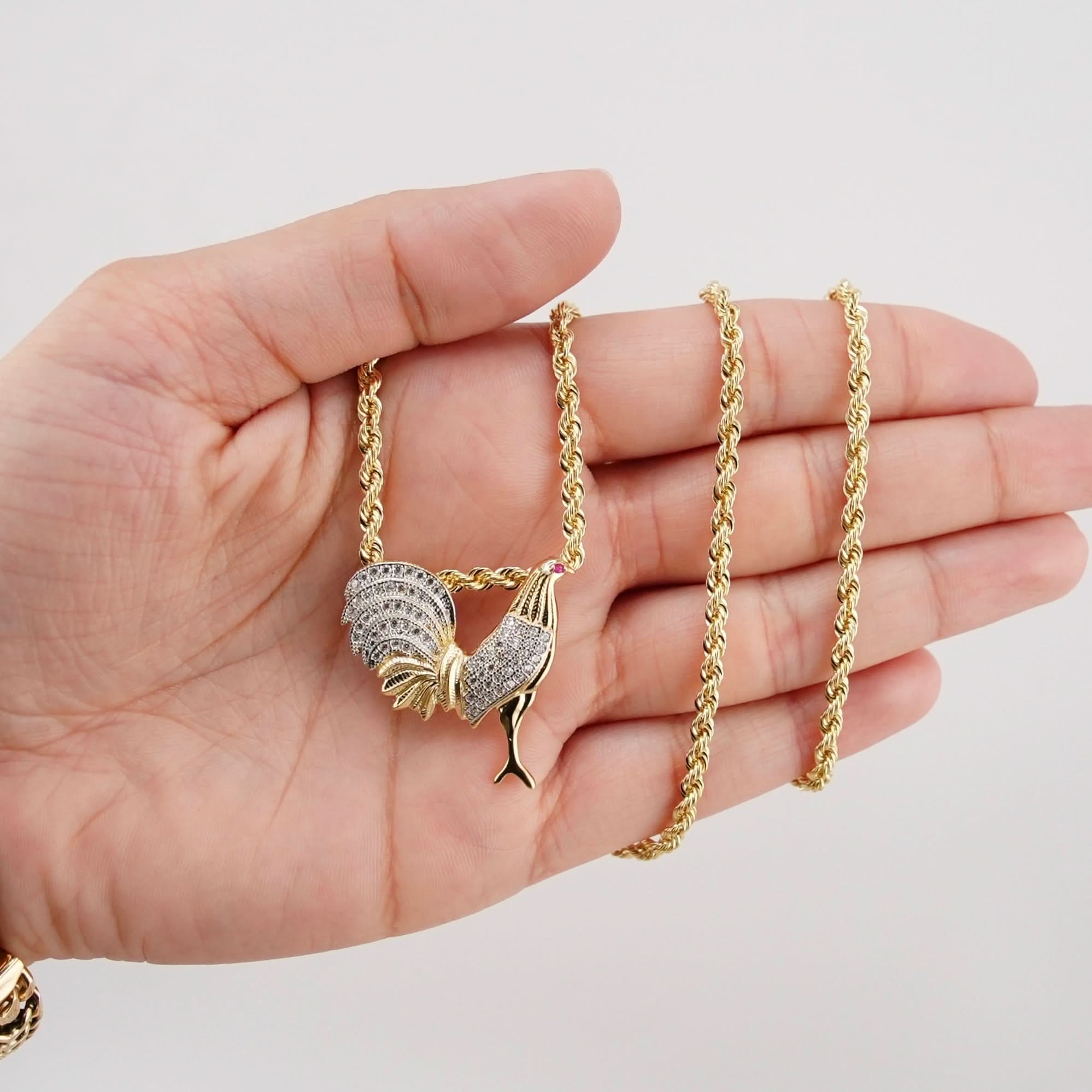 14k Gold Medium Gallo Chain Set