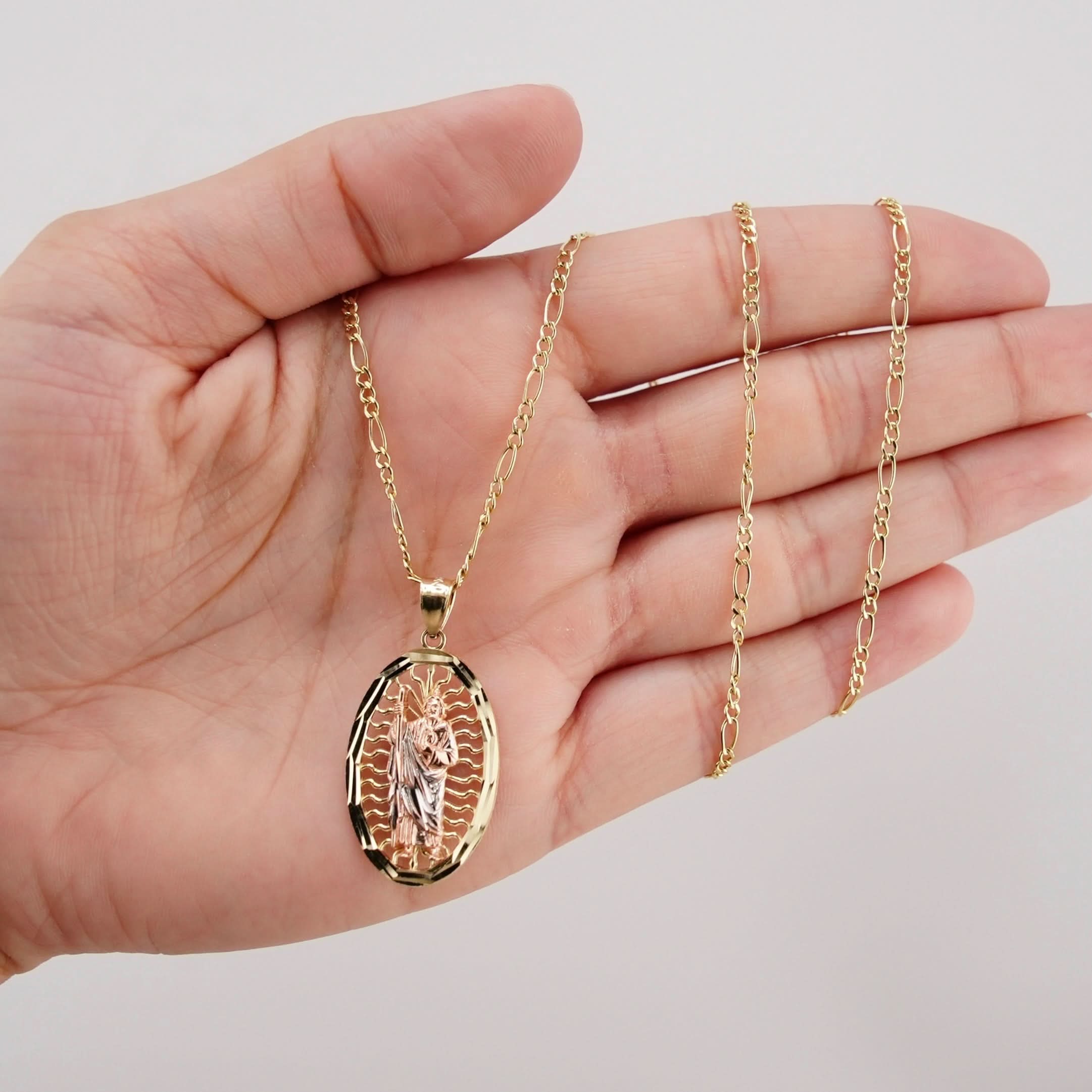 14k Gold San Judas Chain Set