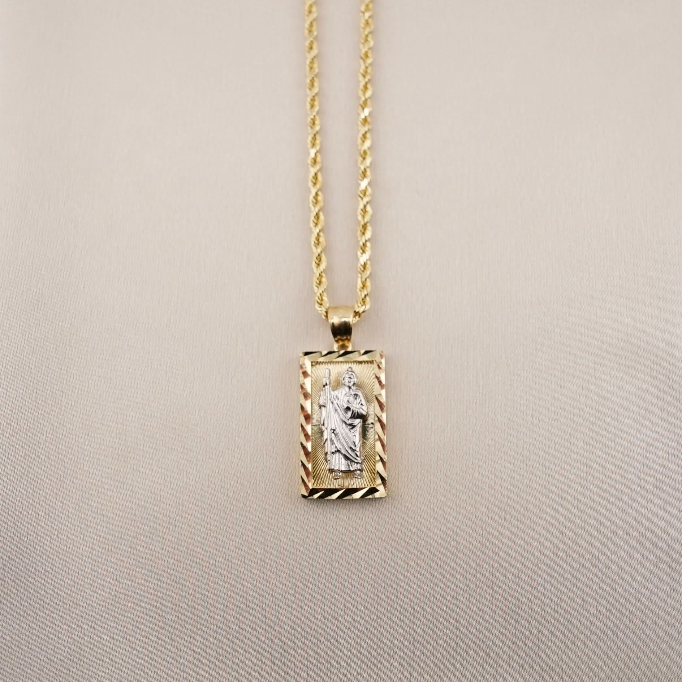 14k Gold San Judas Chain Set