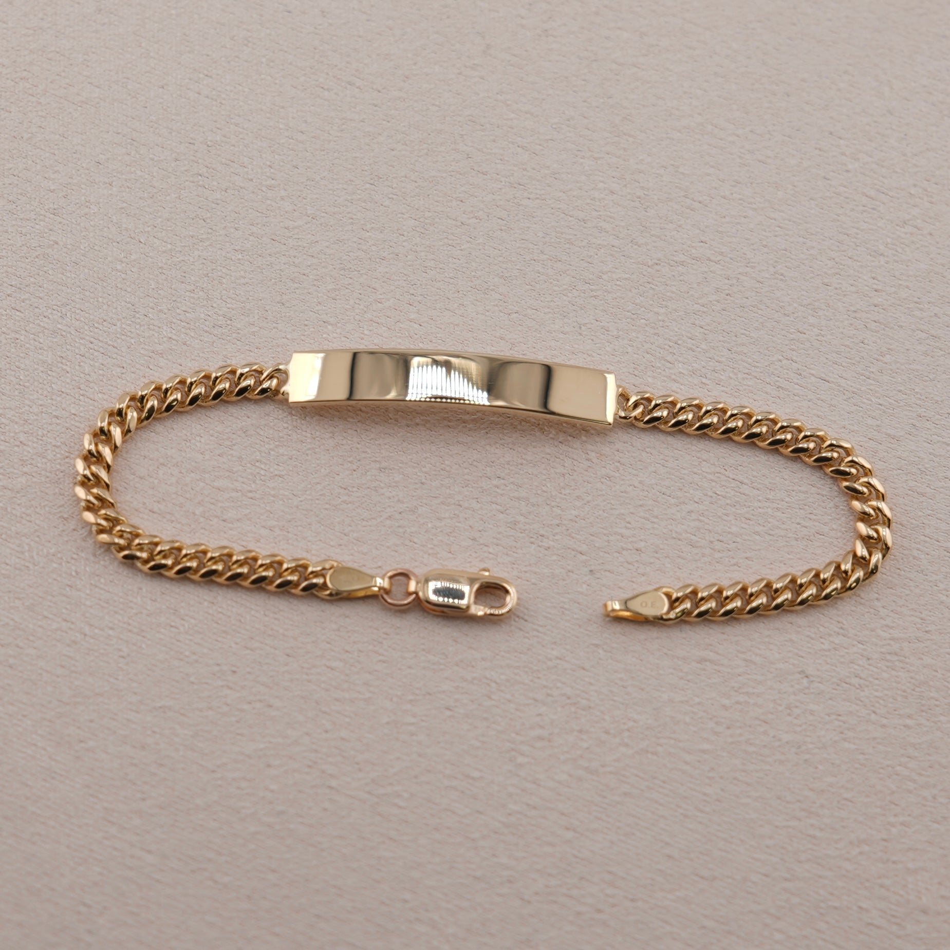 14k Gold Baby/Kid’s Solid Miami Cuban ID Bracelet 3.5mm