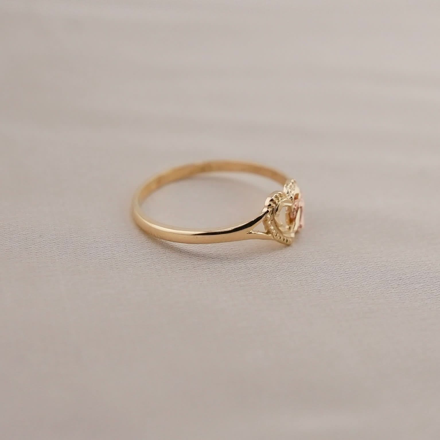 14k Gold Double Heart Ring