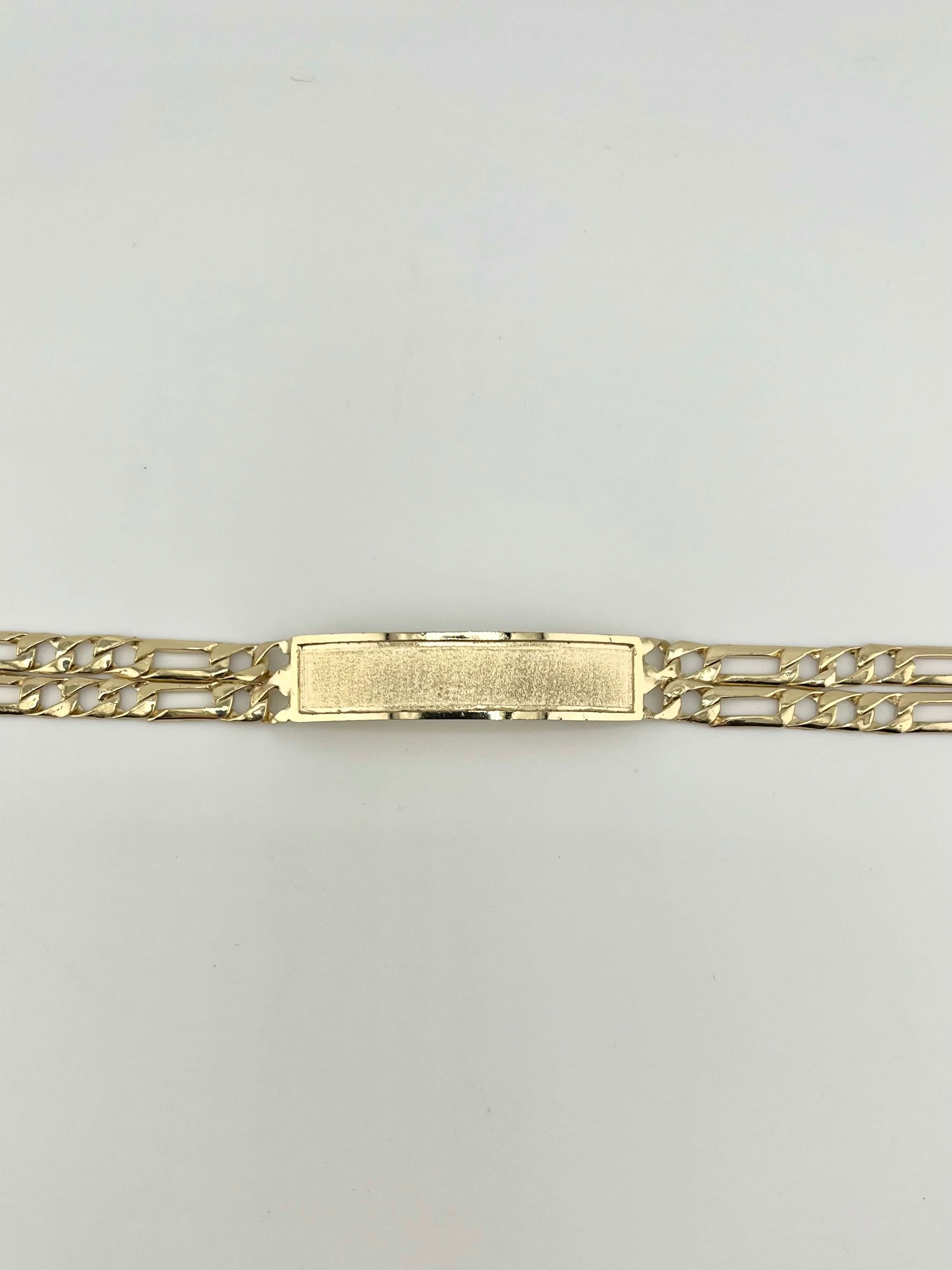 14k Gold Figaro ID Bracelet