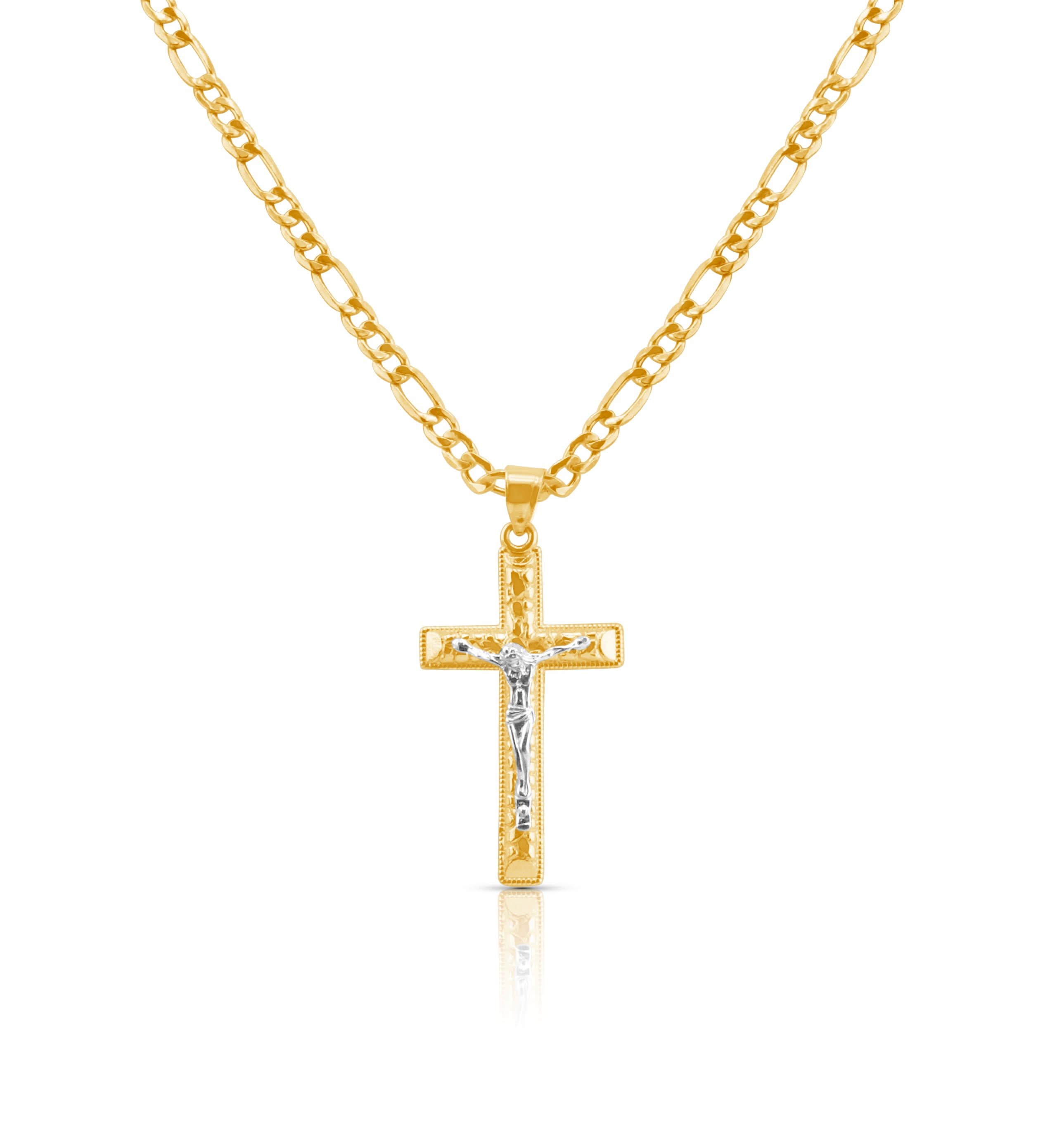 14k Gold Cross Pendant or Chain Set . PT-2592