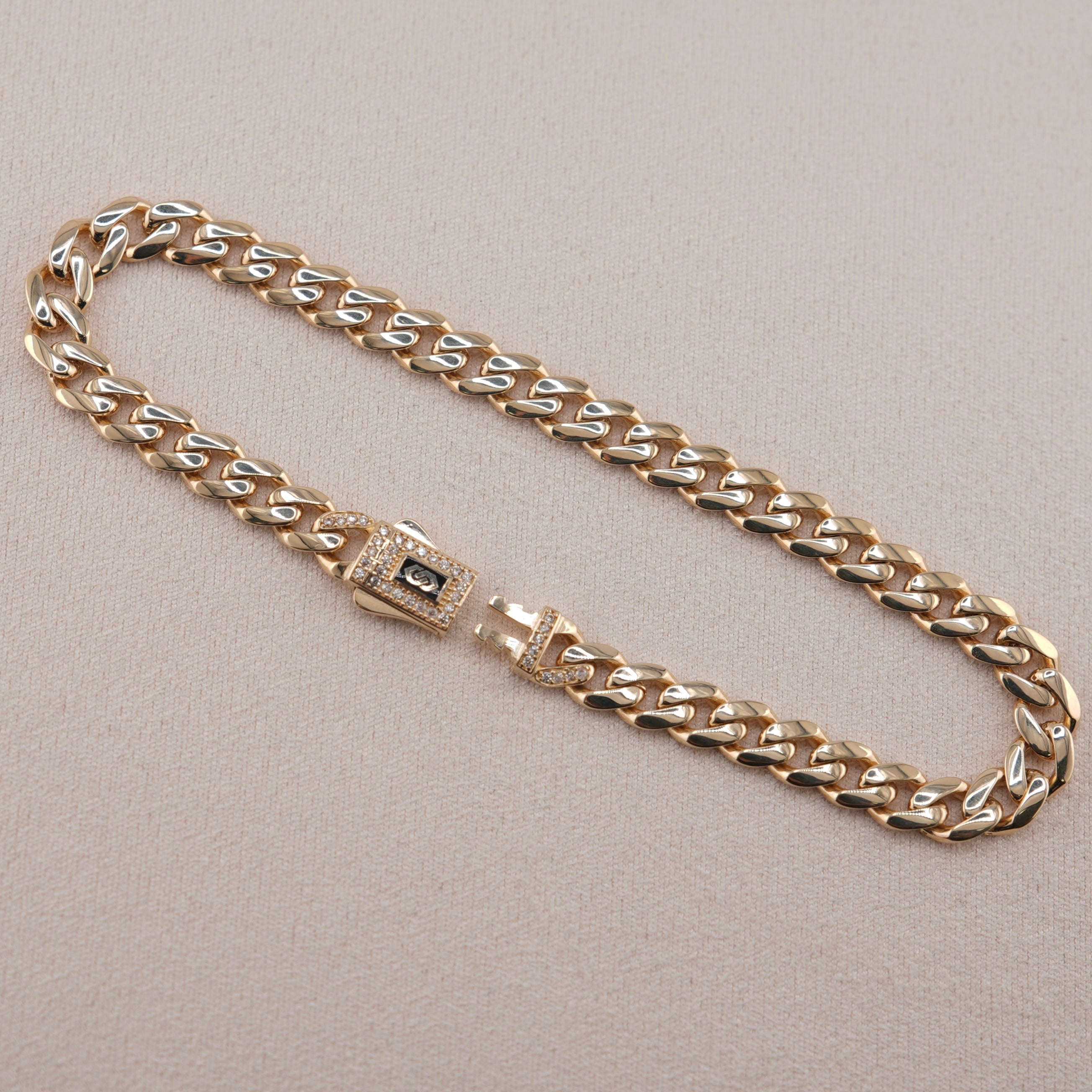 14k Gold Hollow Cuban Bracelet 6.5mm