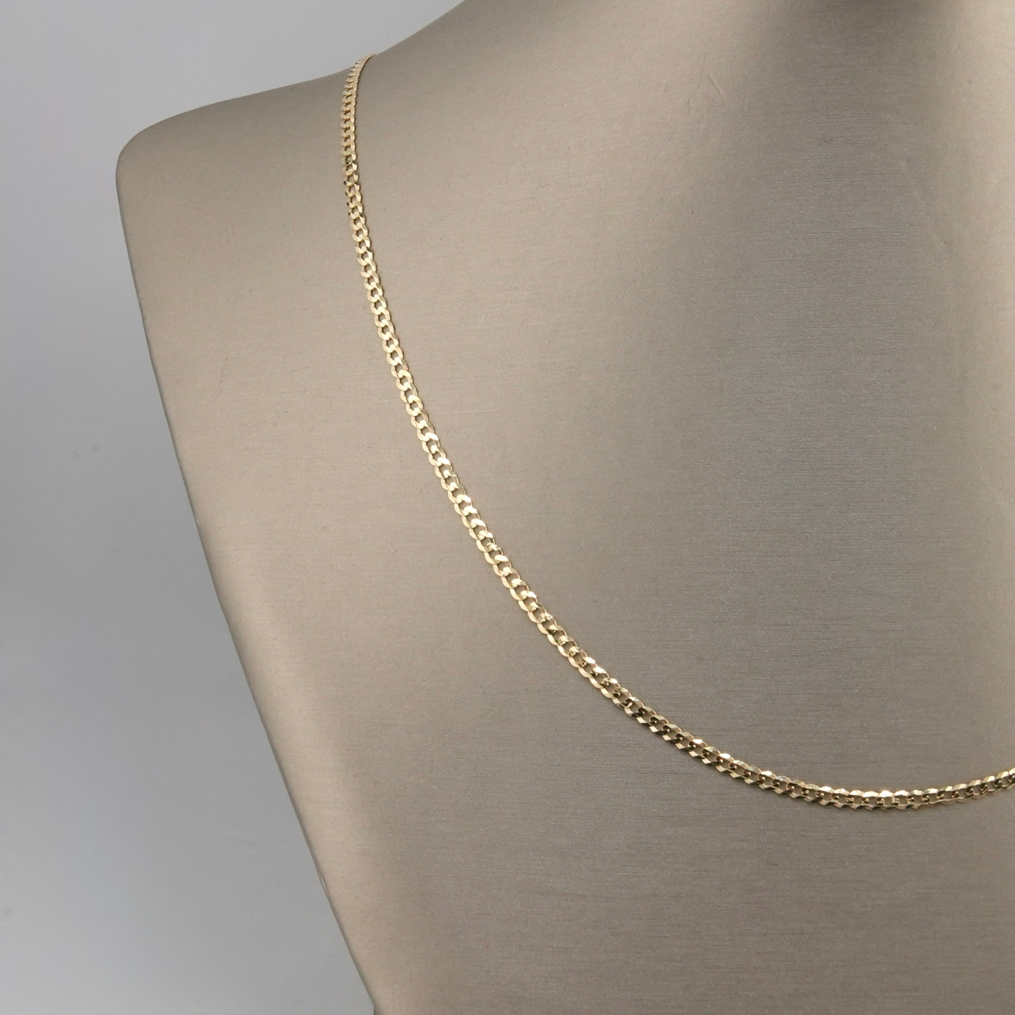 Regular Gold Chain 14k Gold Solid Curb Chain 2.5mm