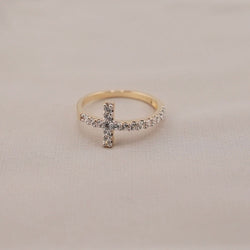 14k Gold Women’s Cross Ring
