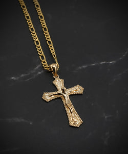 14k Gold Cross Pendant or Chain Set . PT-2182