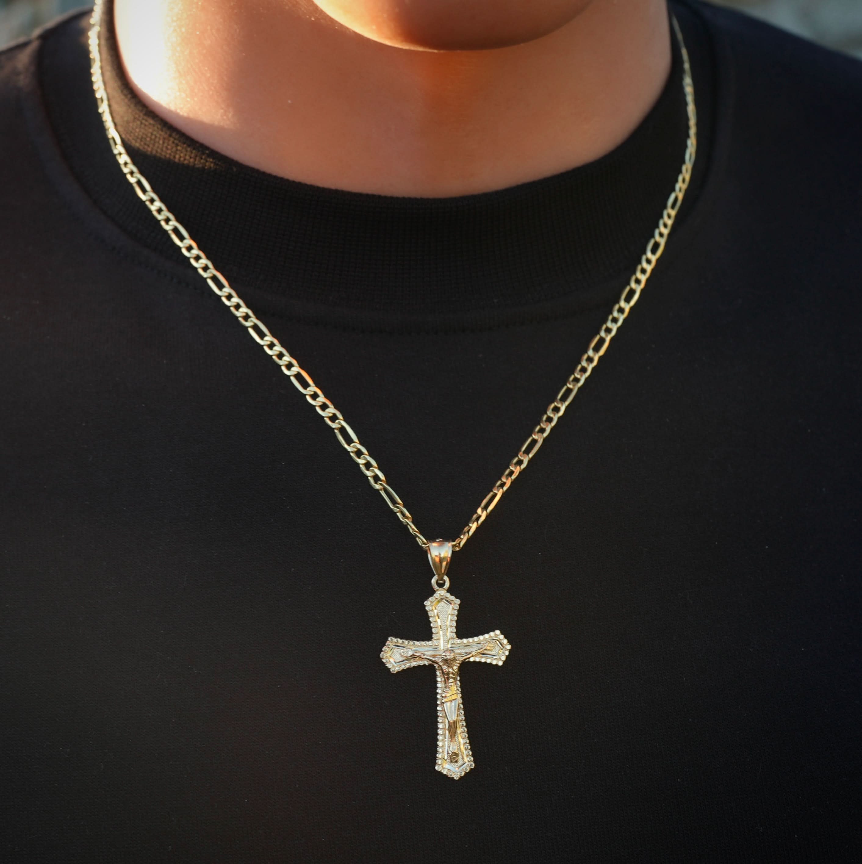 14k Gold Cross Pendant or Chain Set