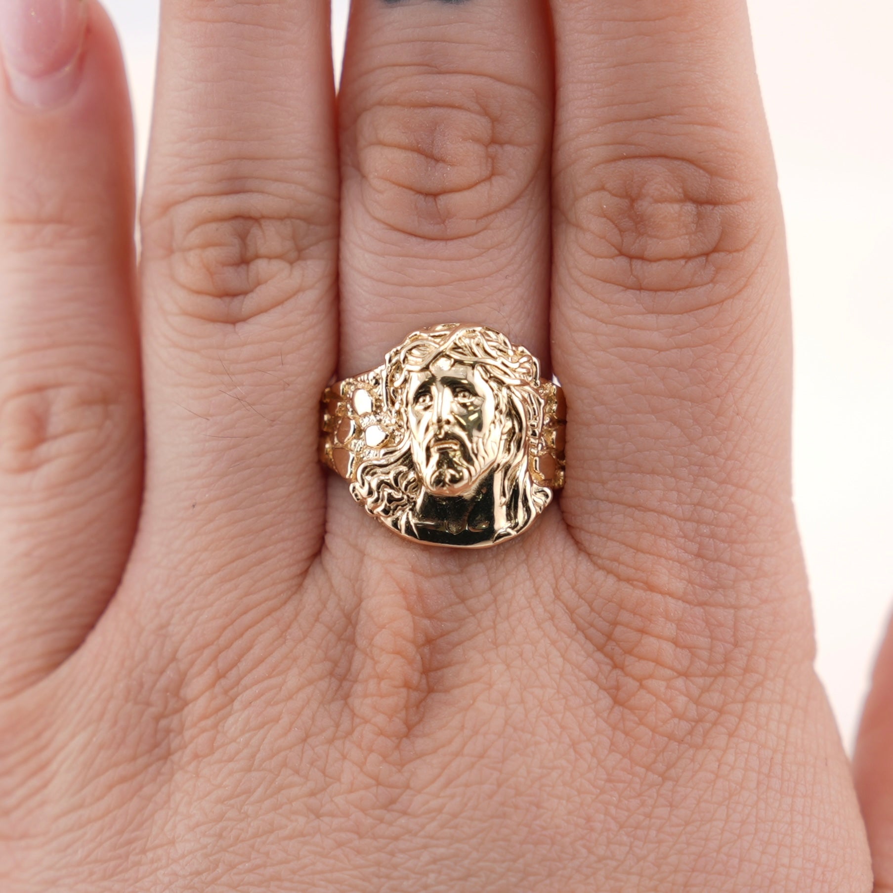 14k Gold Jesus Ring