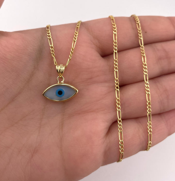 14k Gold Evil Eye Chain Set CBP#58