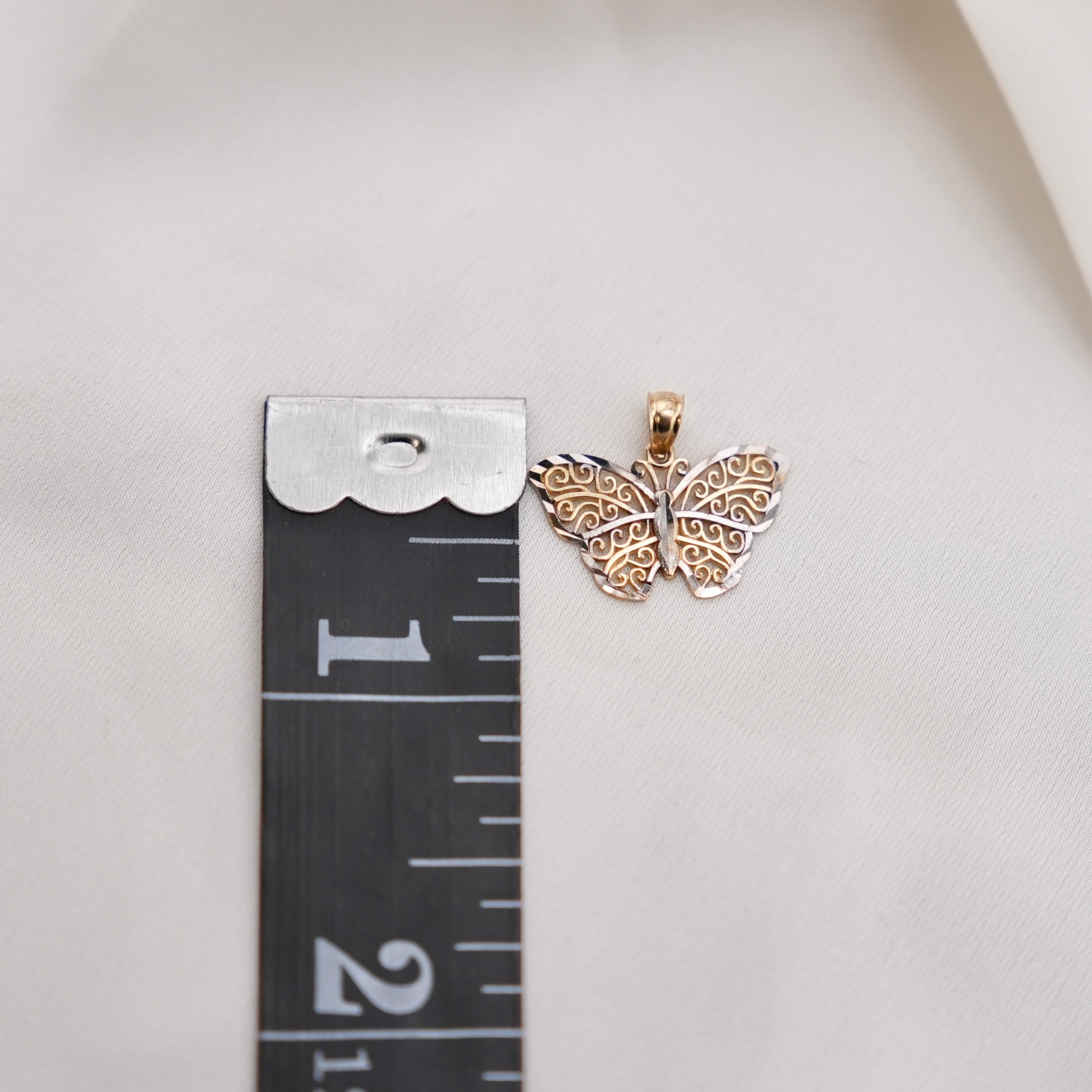 14k Gold Butterfly Chain Set