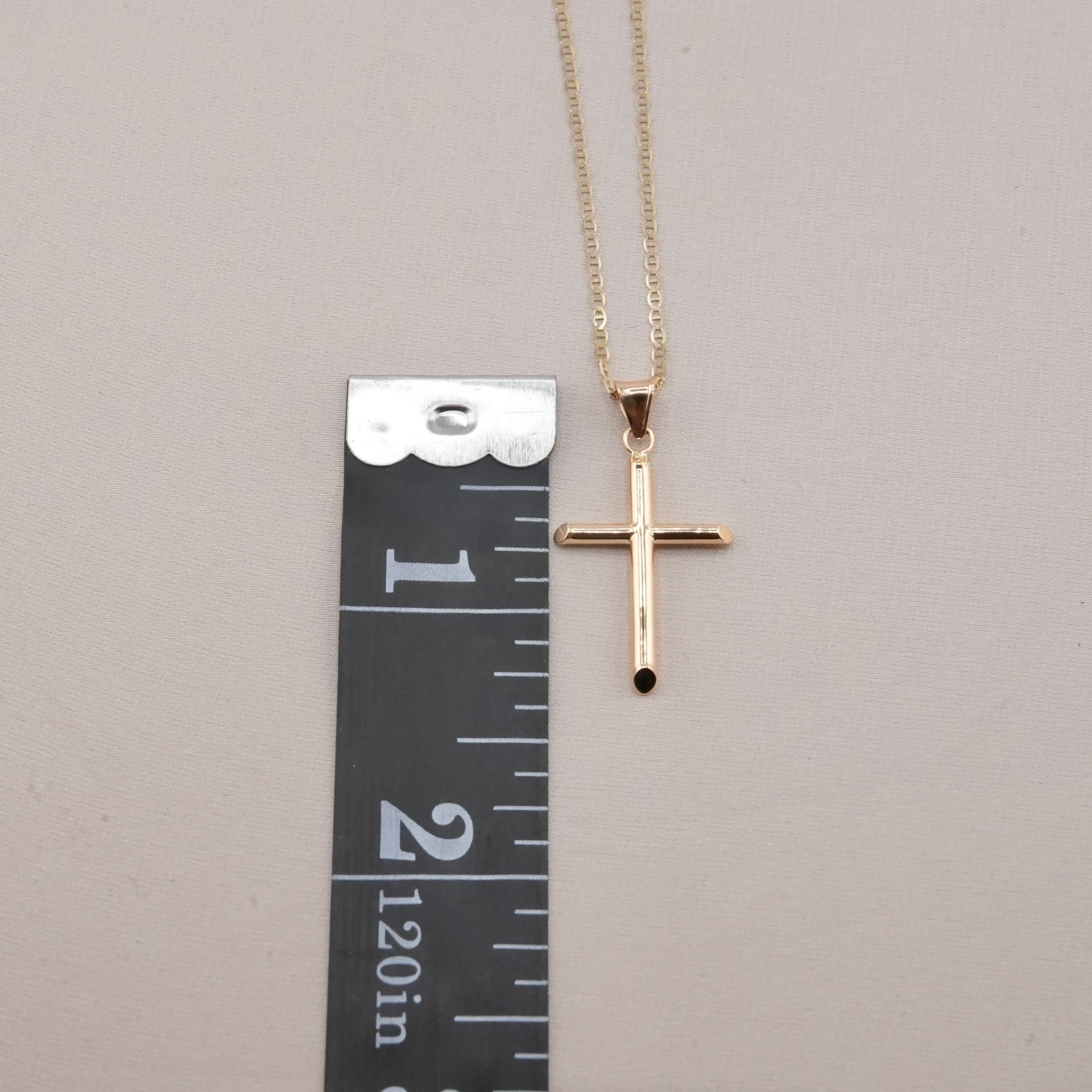 14k Gold Cross Chain Set