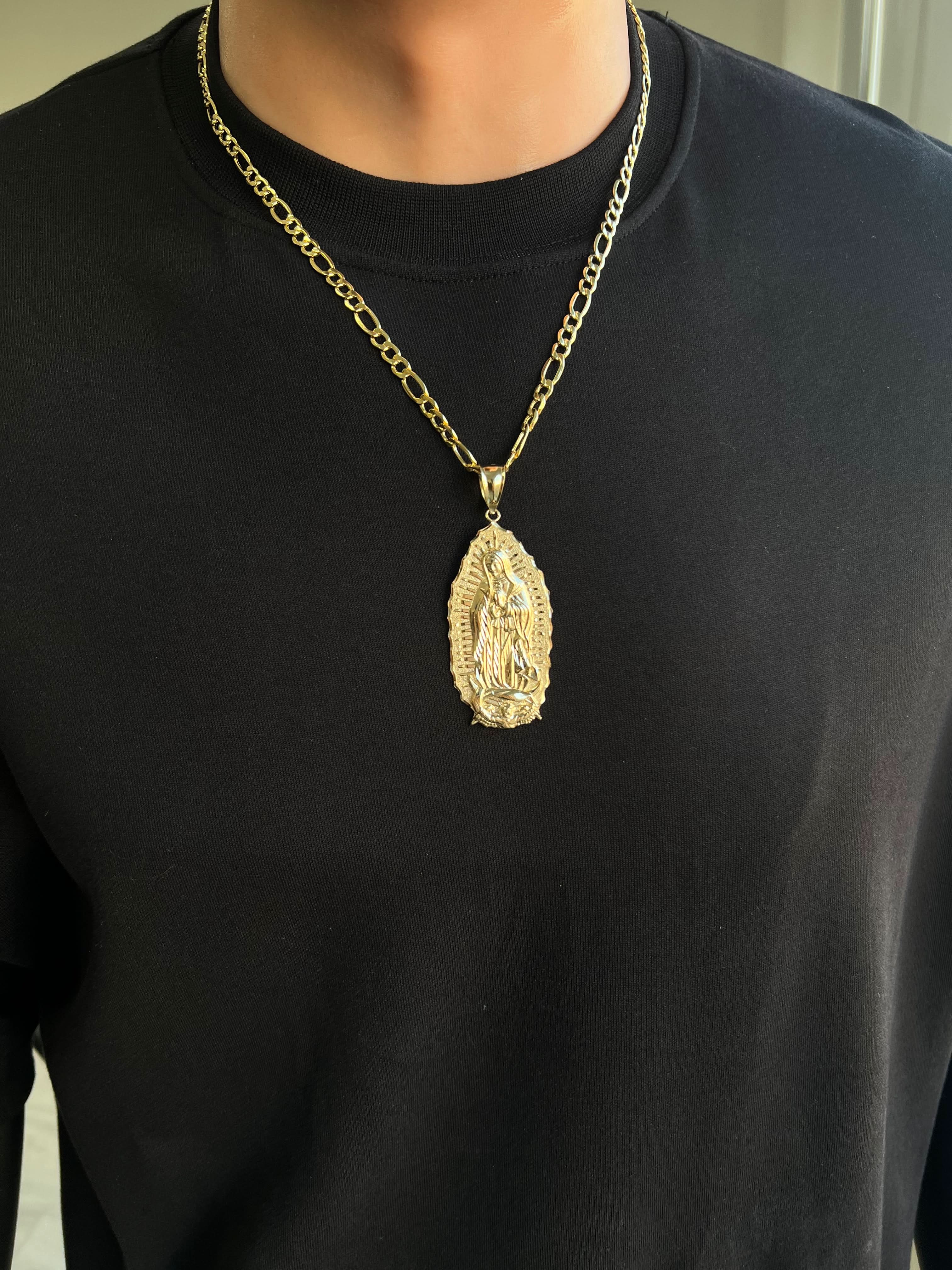 14k Gold XL Virgencita Pendant or Chain Set