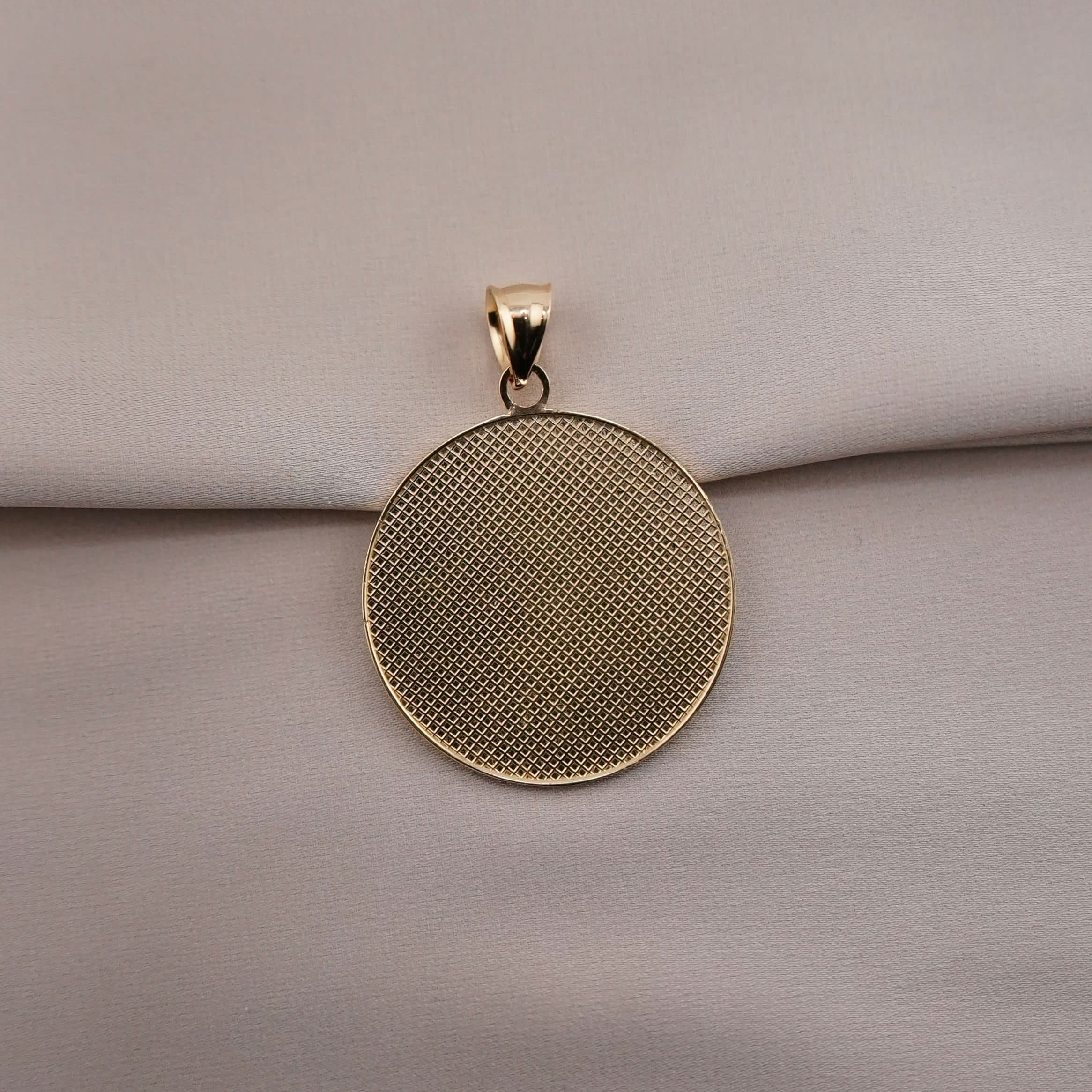 14K Gold Medium Aztec Calendar Pendant