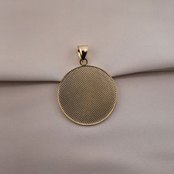 14K Gold Medium Aztec Calendar Pendant. C1#8