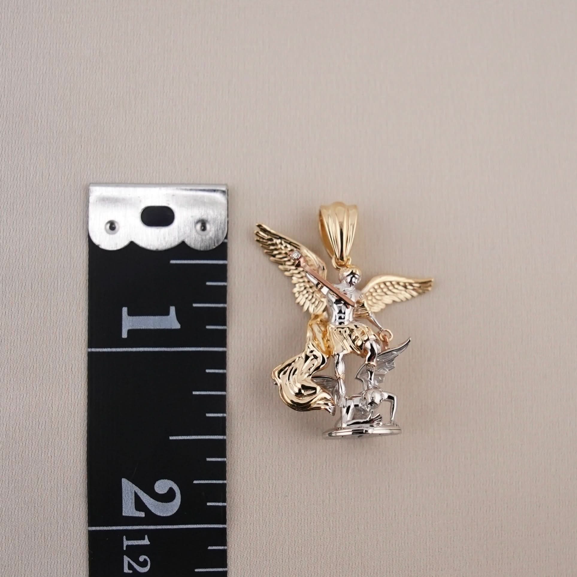 14k Gold Saint Michael Archangel Pendant