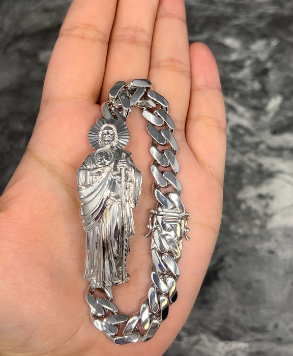 Silver .925 San Judas Bracelet 10mm