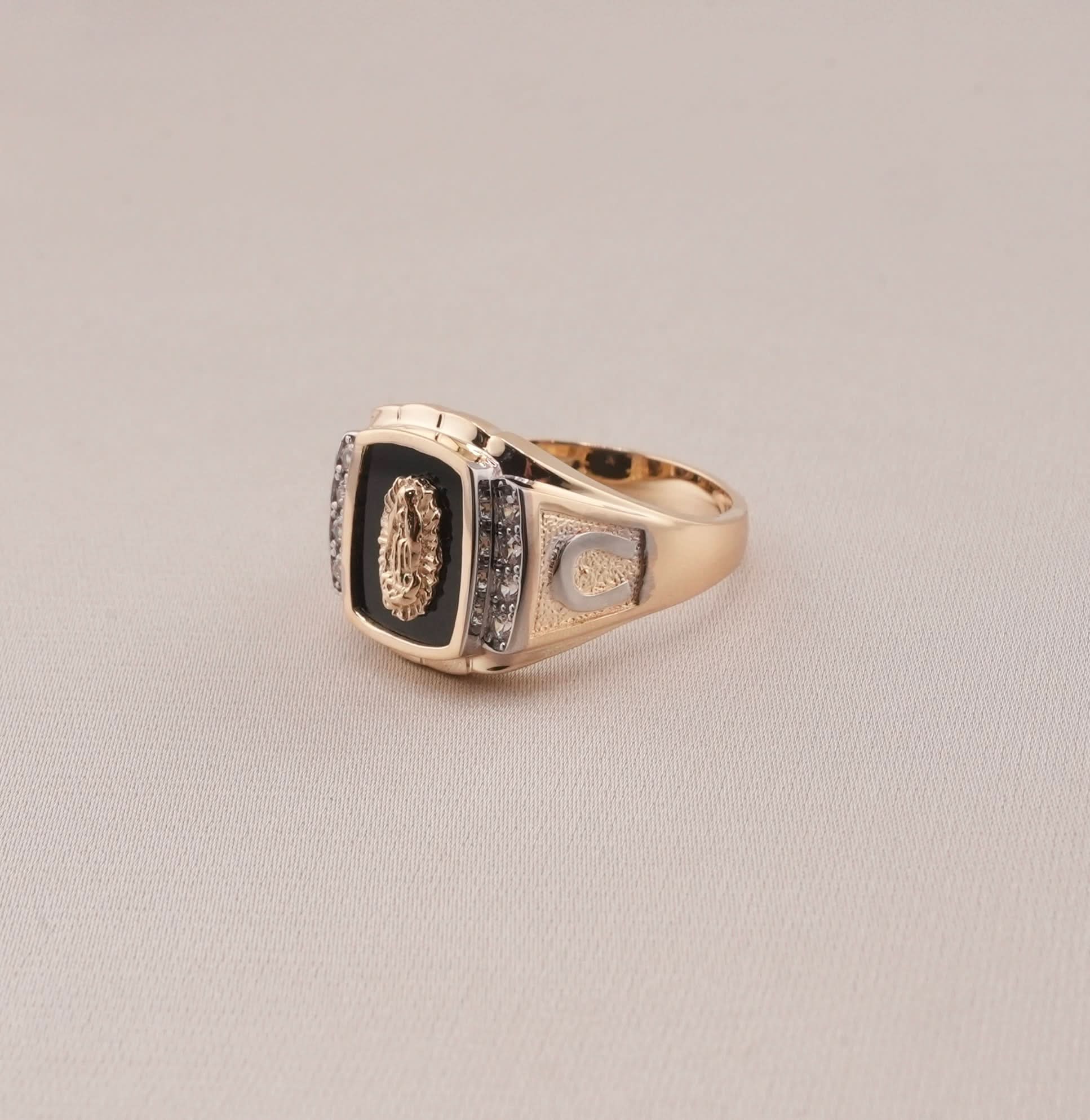 14K Gold Virgencita Men's Ring