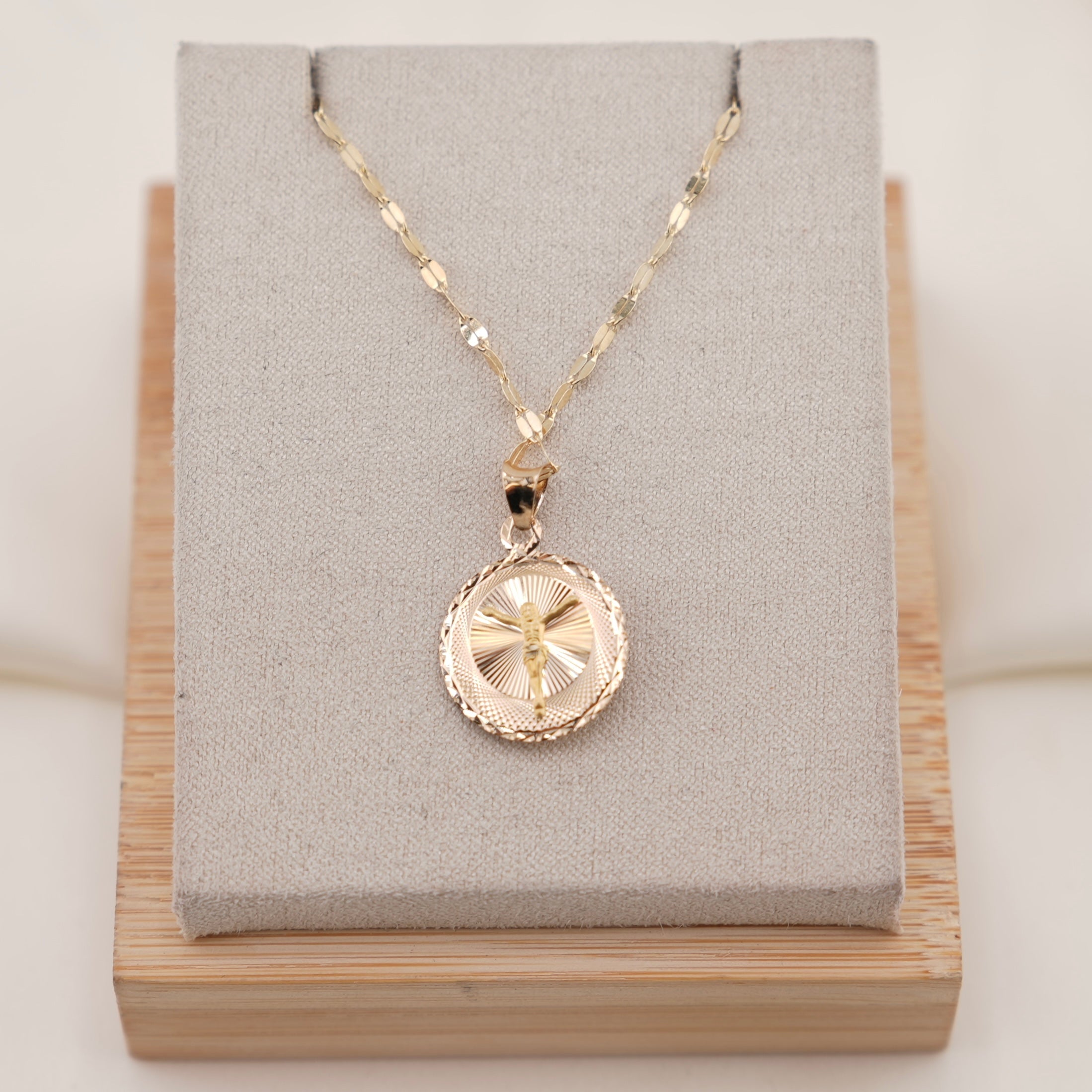 14k Gold Double Sided Virgencita/JesusChain Set