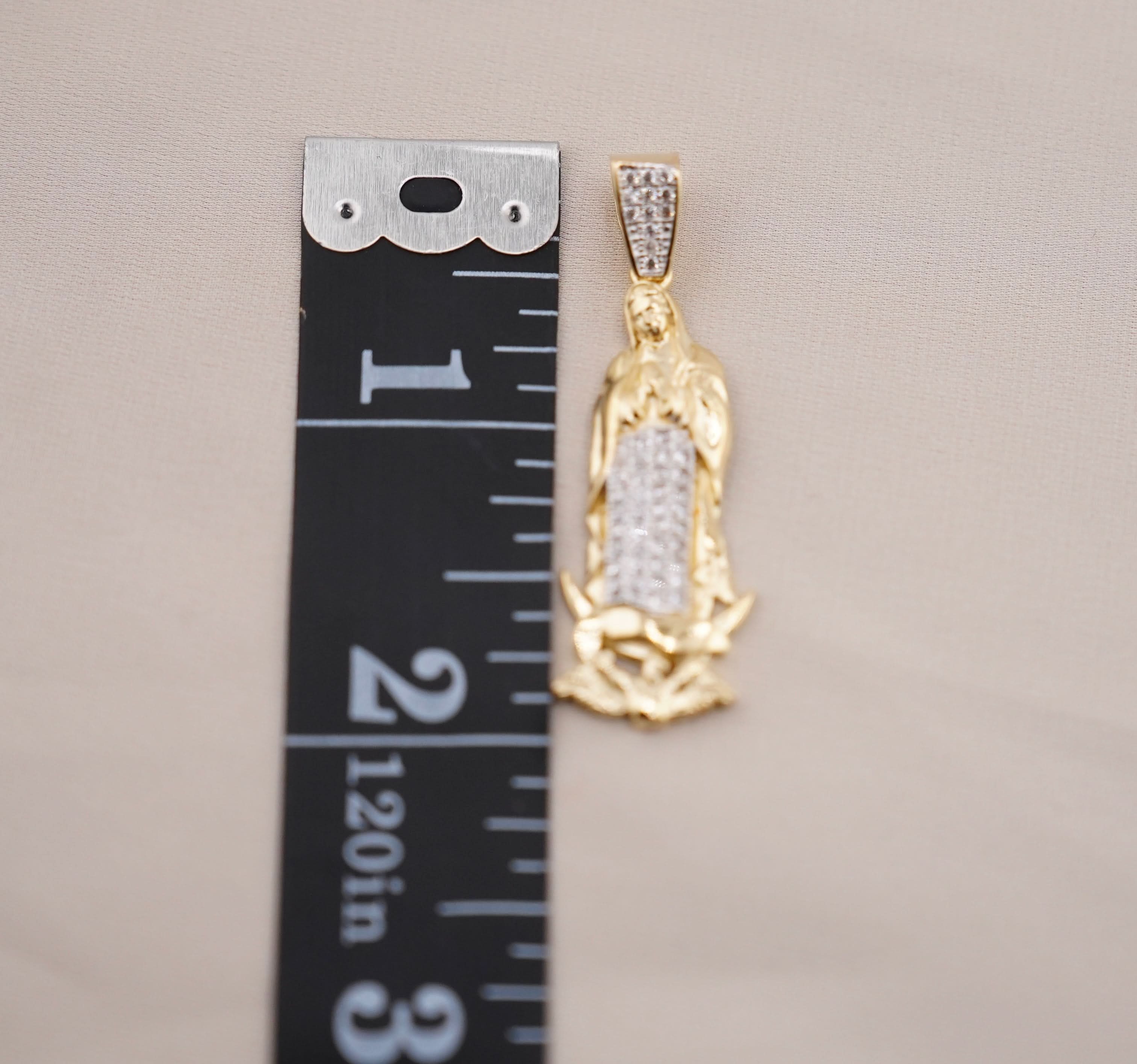 14k Gold Small Virgencita Pendant