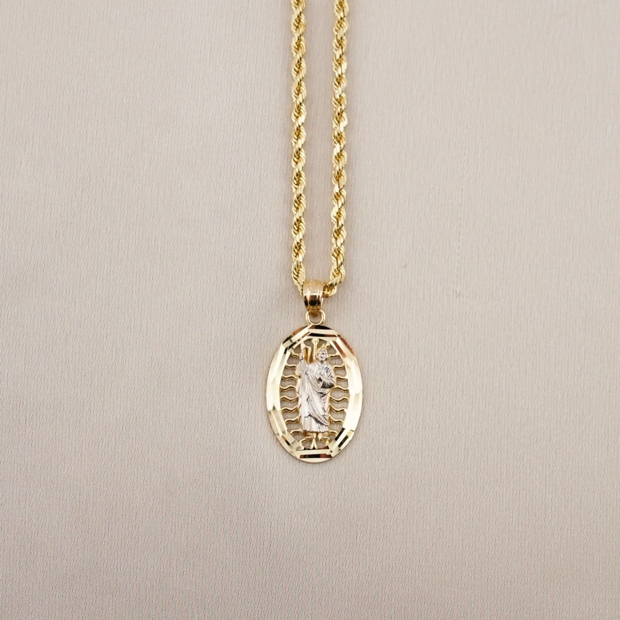 14k Gold San Judas Chain Set