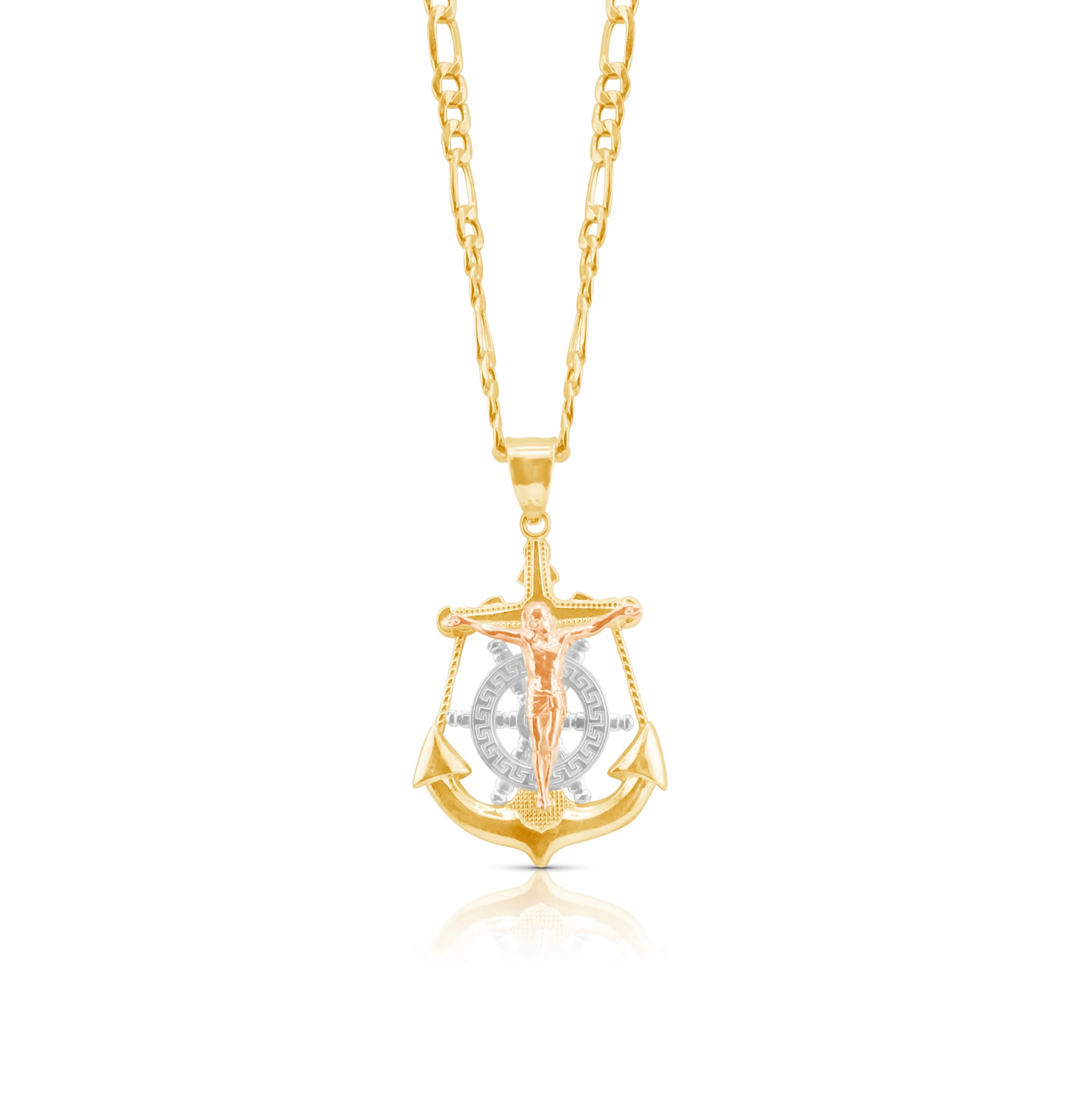 14k Gold Anchor Pendant or Chain Set