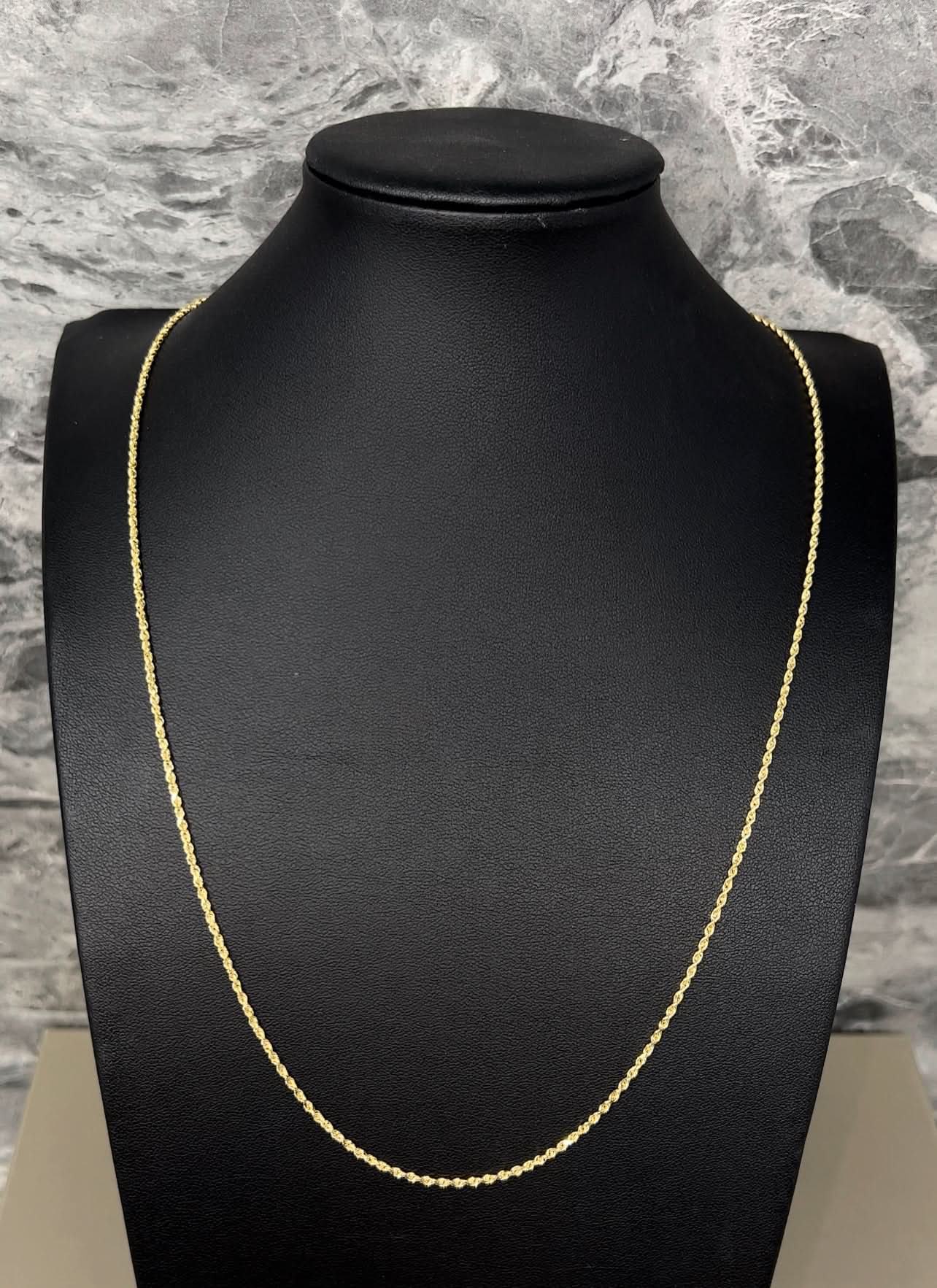 2mm Rope Chain Stack 14k Gold Solid Rope Chain 2mm