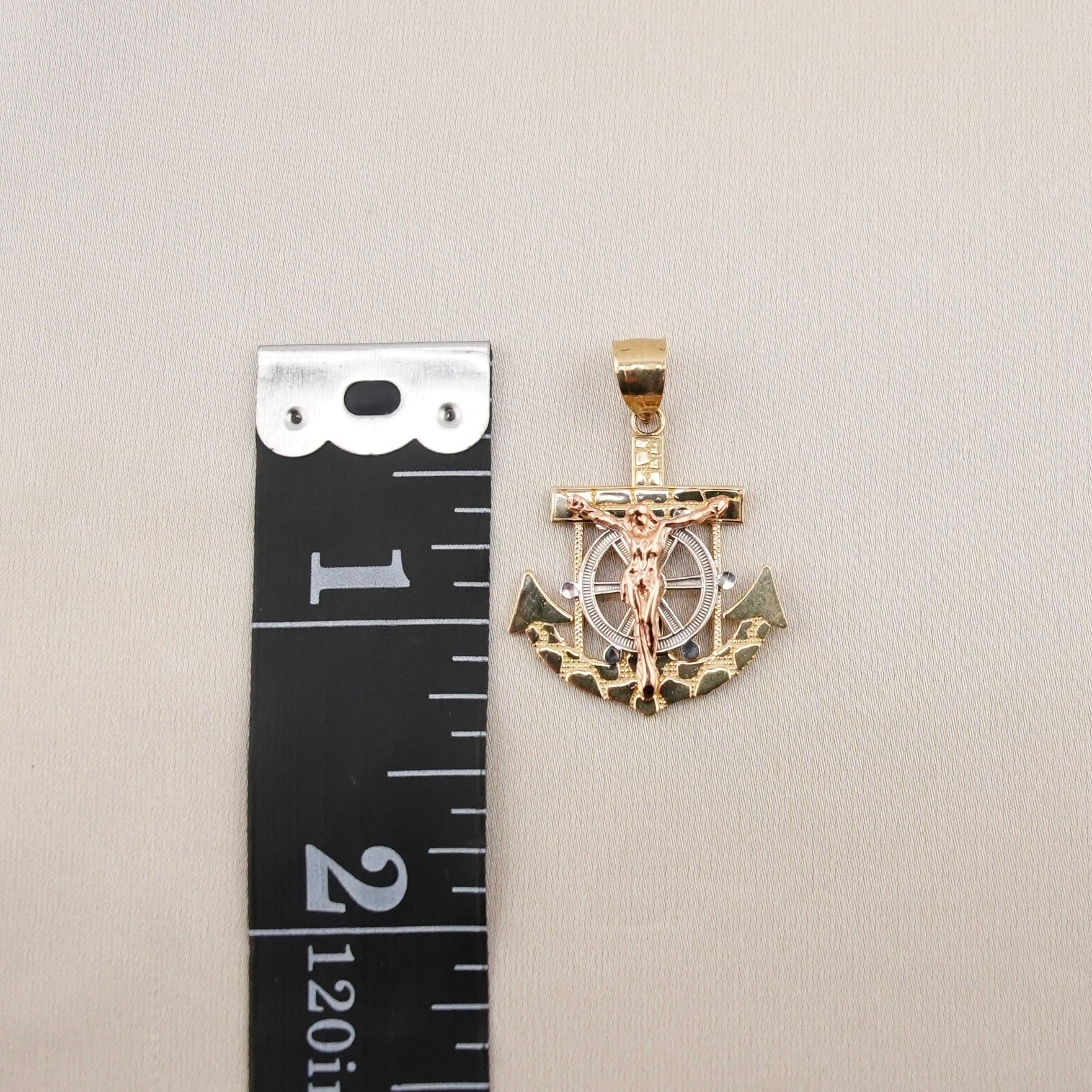 14k Gold Small Nugget Anchor Chain Set