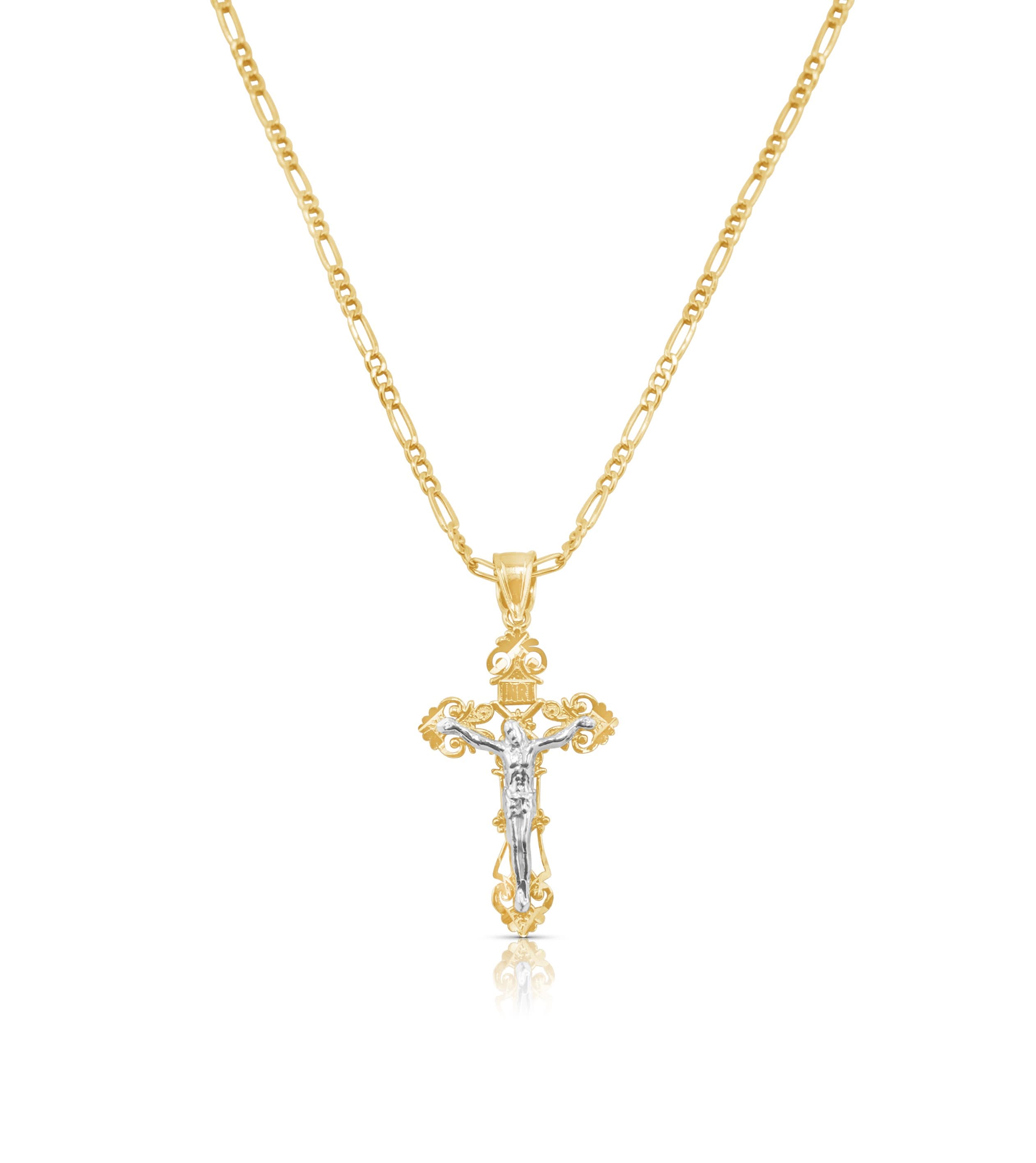 14k Gold Cross Chain Set