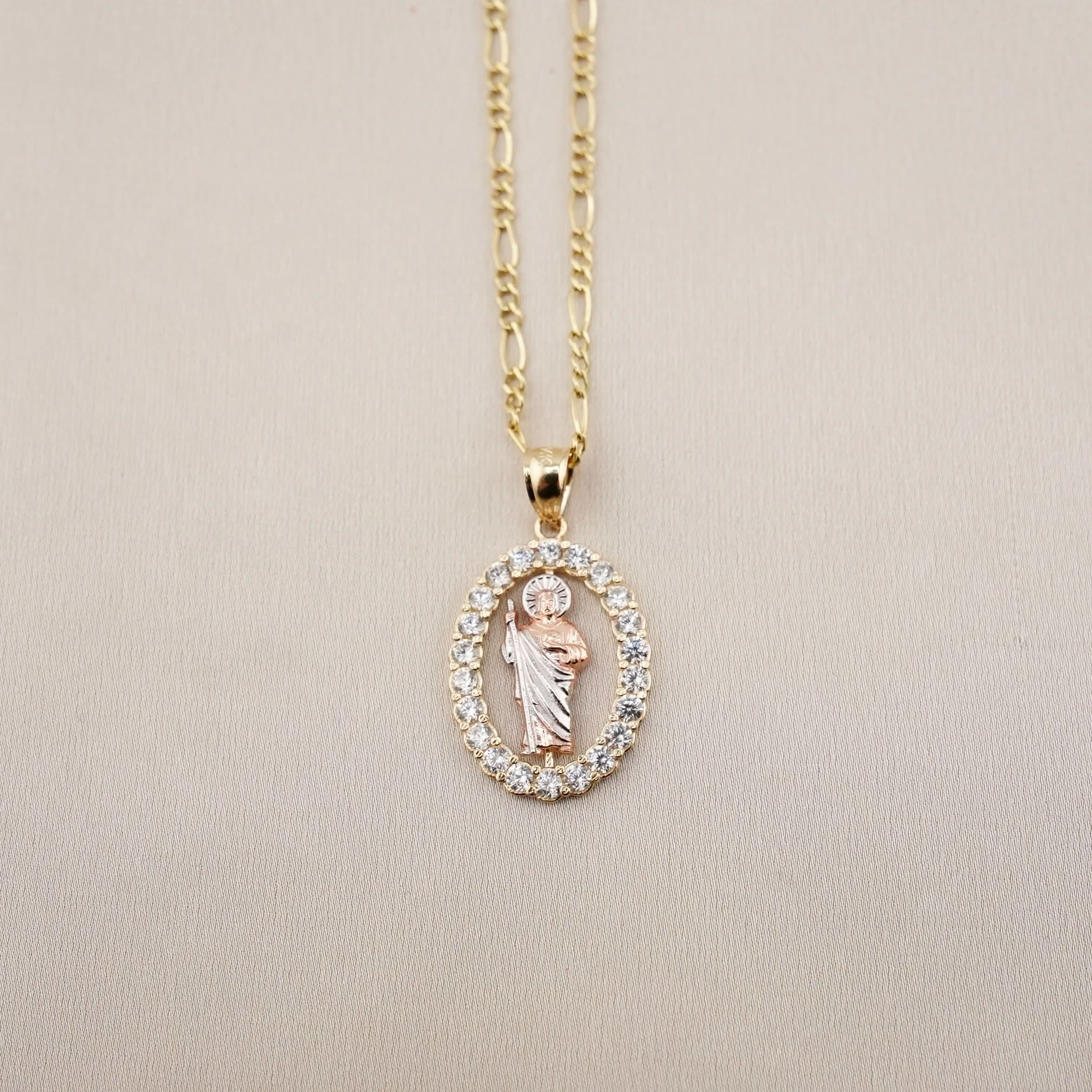 14k Gold San Judas Chain Set