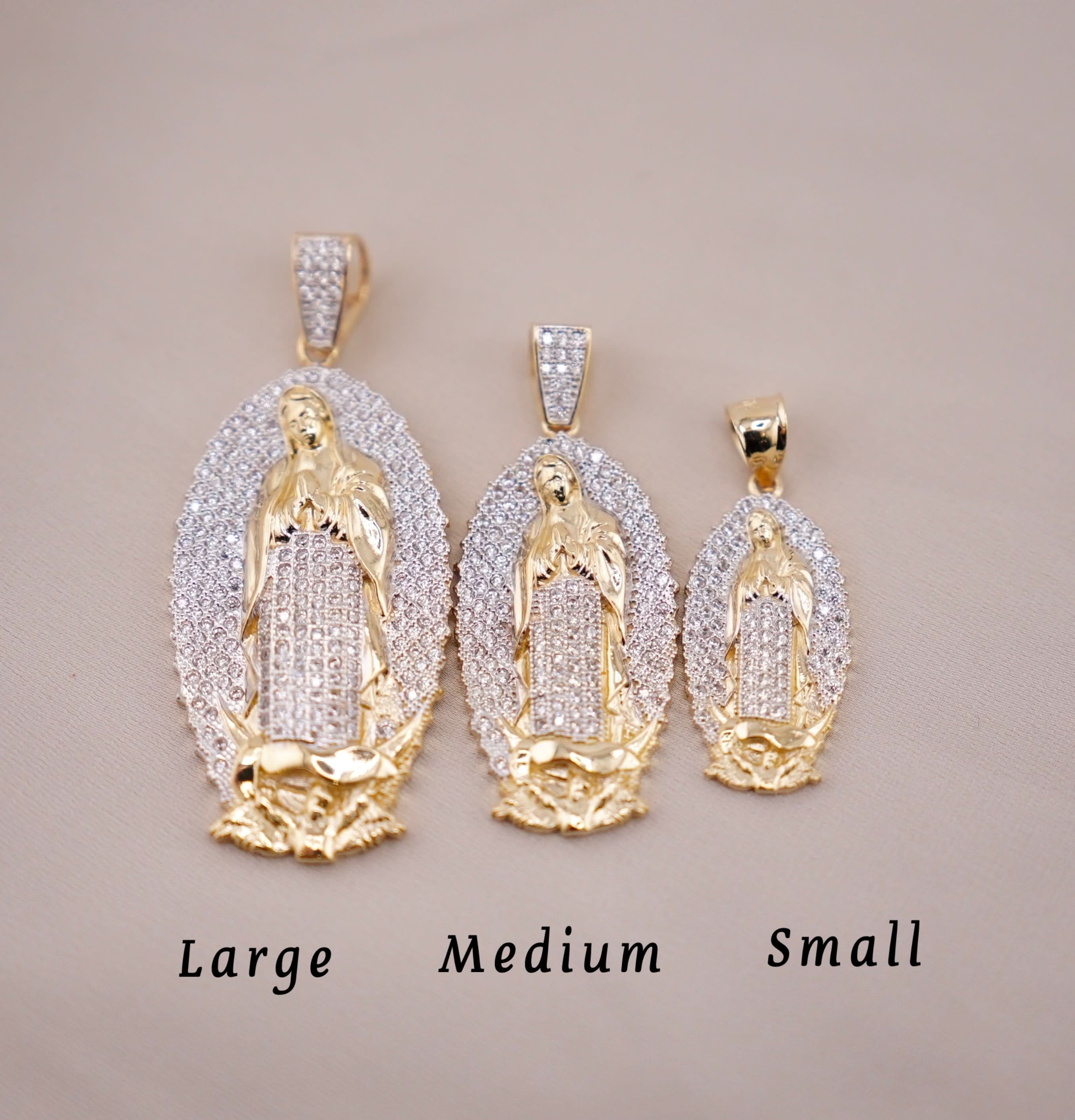 14k Gold Small Virgencita Chain Set