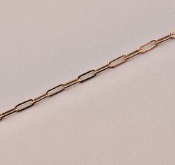 14K Gold Hollow Paper Clip Women's Bracelet
