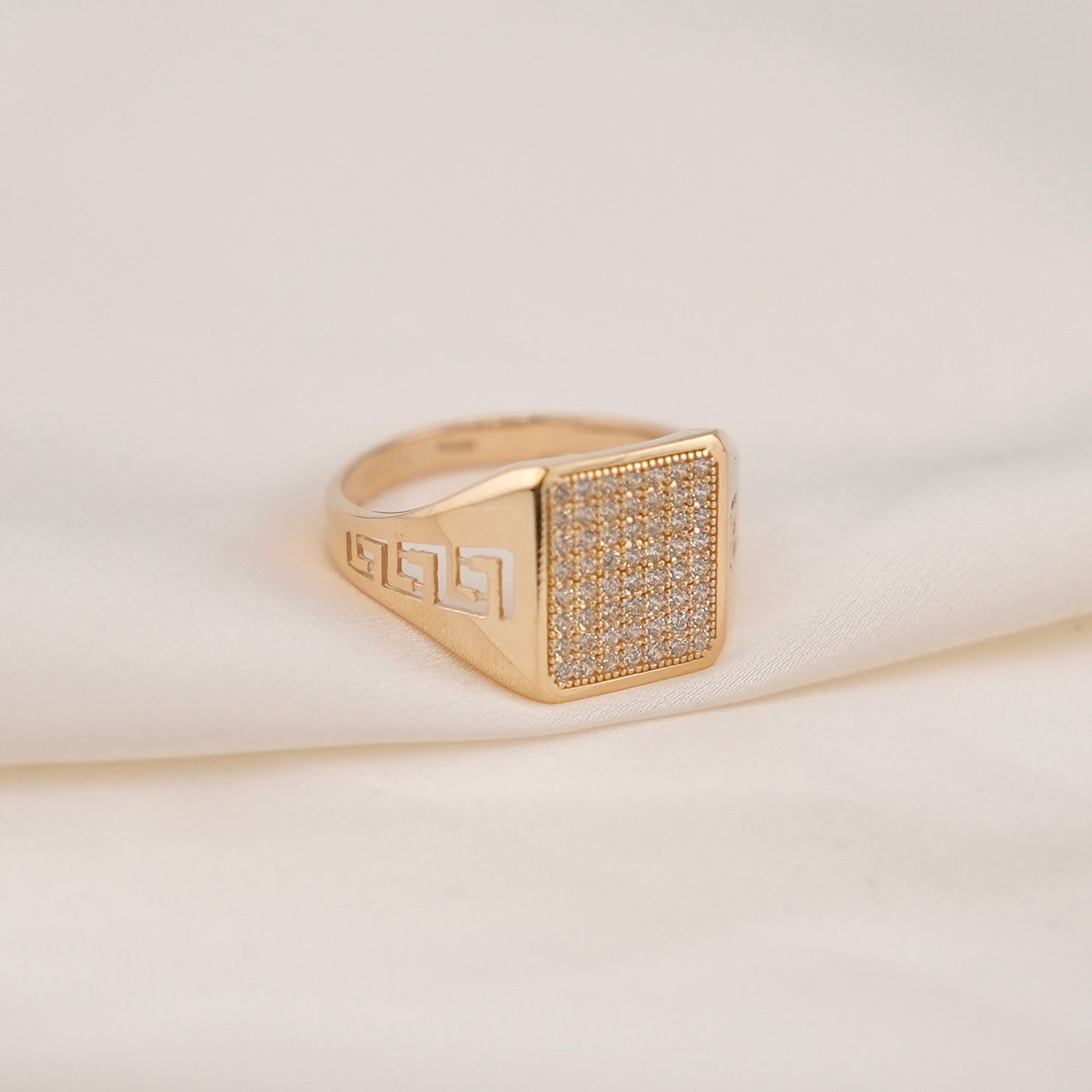 14k Gold Square Cz Ring