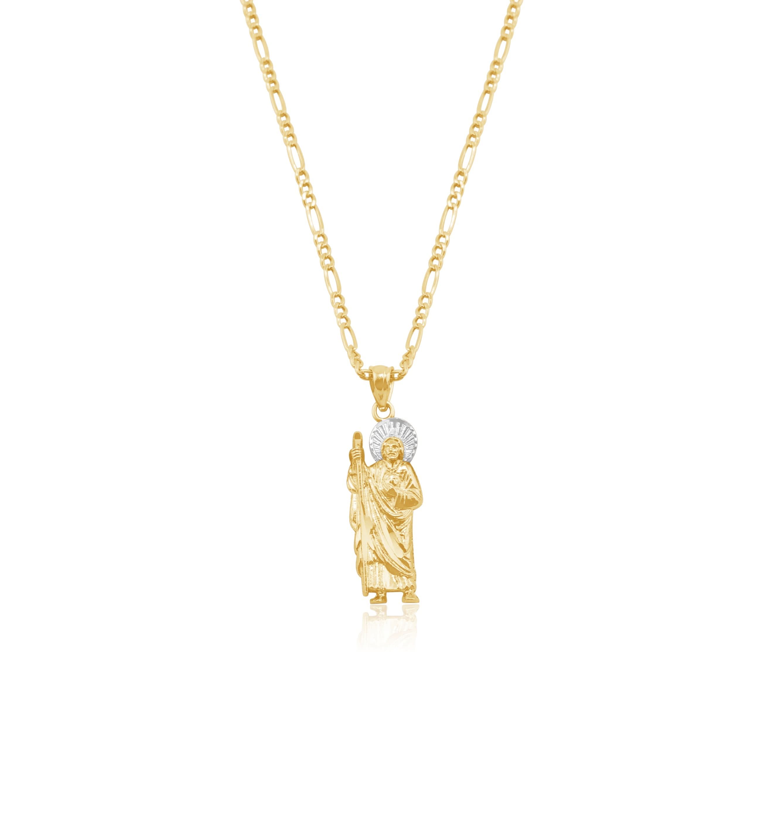 14K Gold San Judas Chain Set . 001