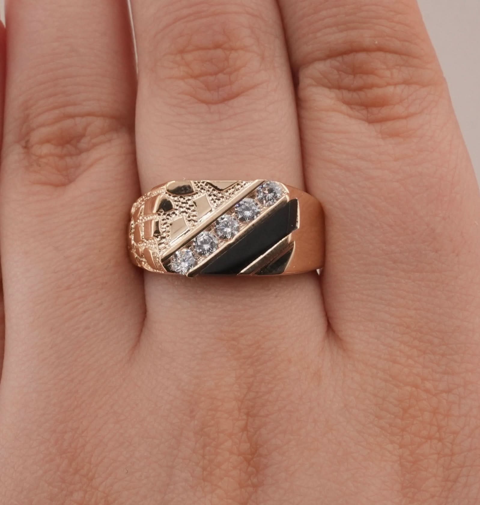 14K Gold Nugget Men's Ring